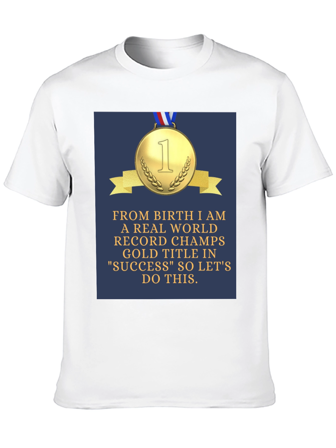 Black Success Champs T-Shirt - Gold Medal Design view 10