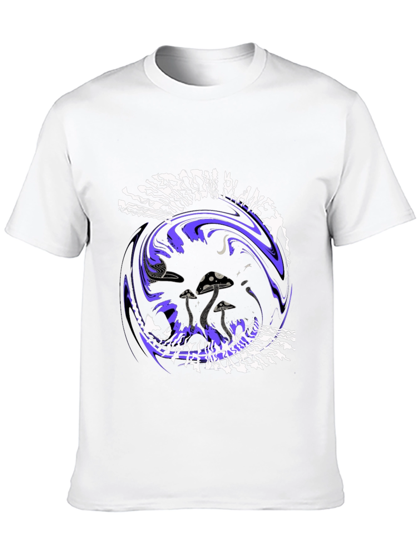 Black Mushroom Planet Graphic Tee - Black Crew Neck T-Shirt view 10