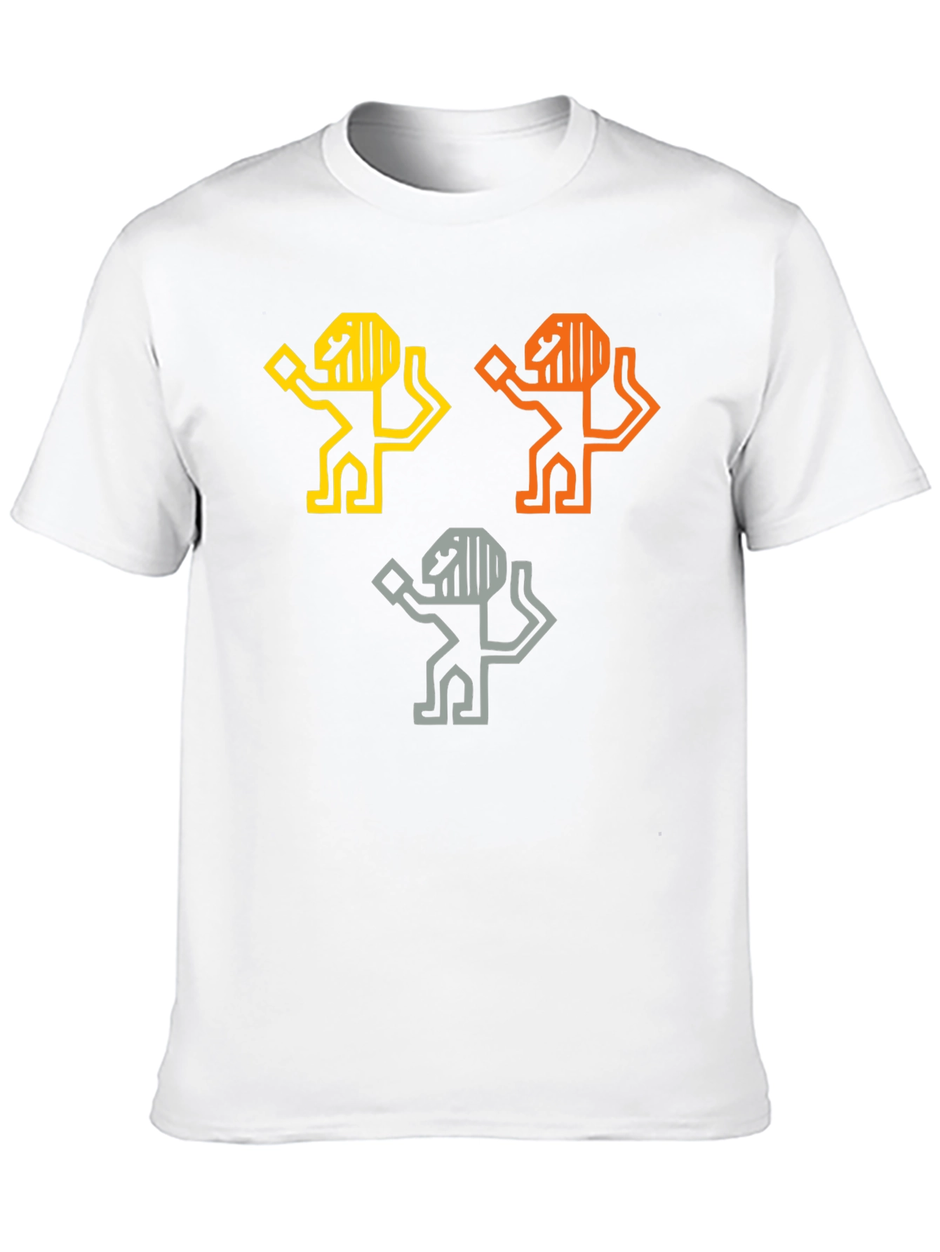 Black Geometric Lion Graphic Tee - Black view 10