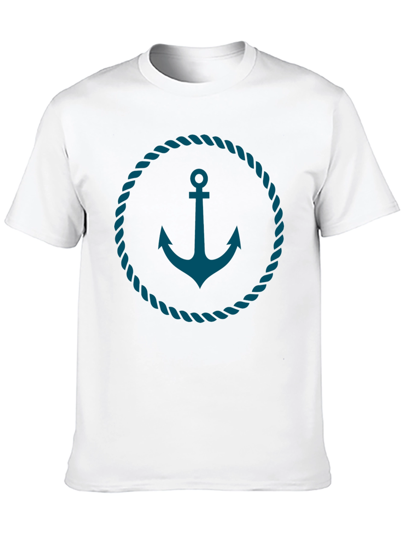 Black Nautical Anchor Graphic Tee - Black Cotton T-Shirt view 10