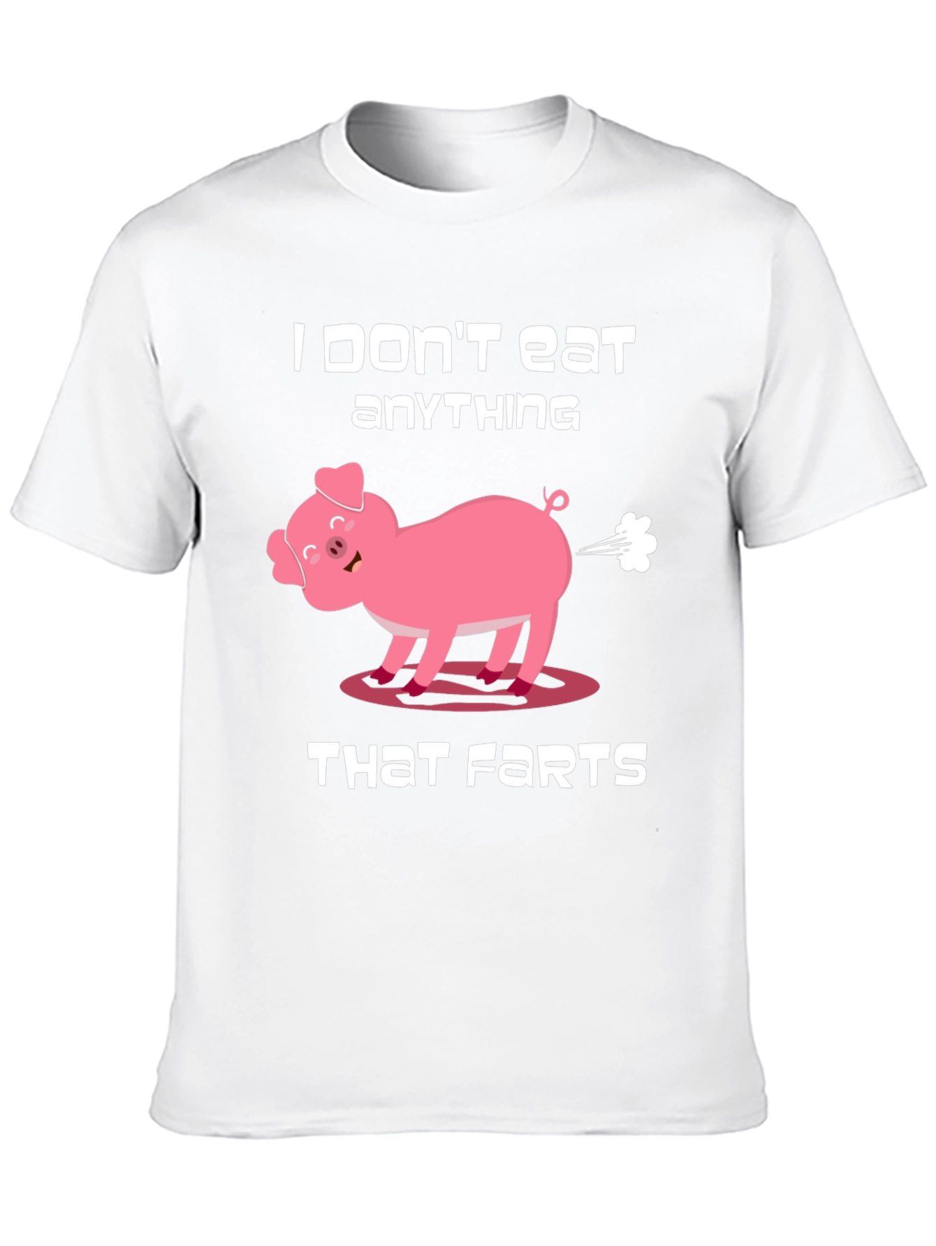 Black Funny Vegan Graphic Tee - I Don't Eat Anything That Farts T-Shirt view 10