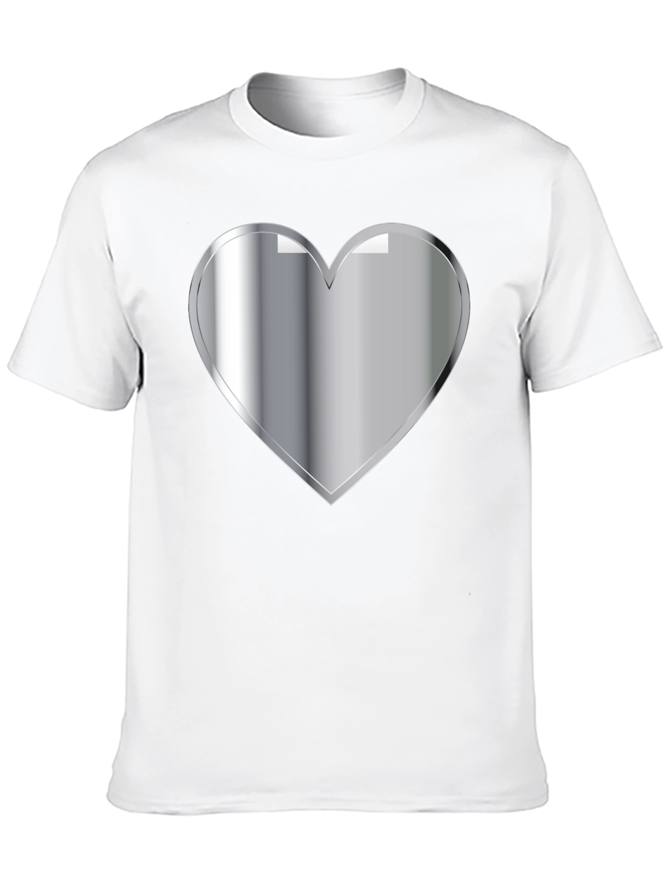 Black Silver Heart Graphic Black T-Shirt view 10