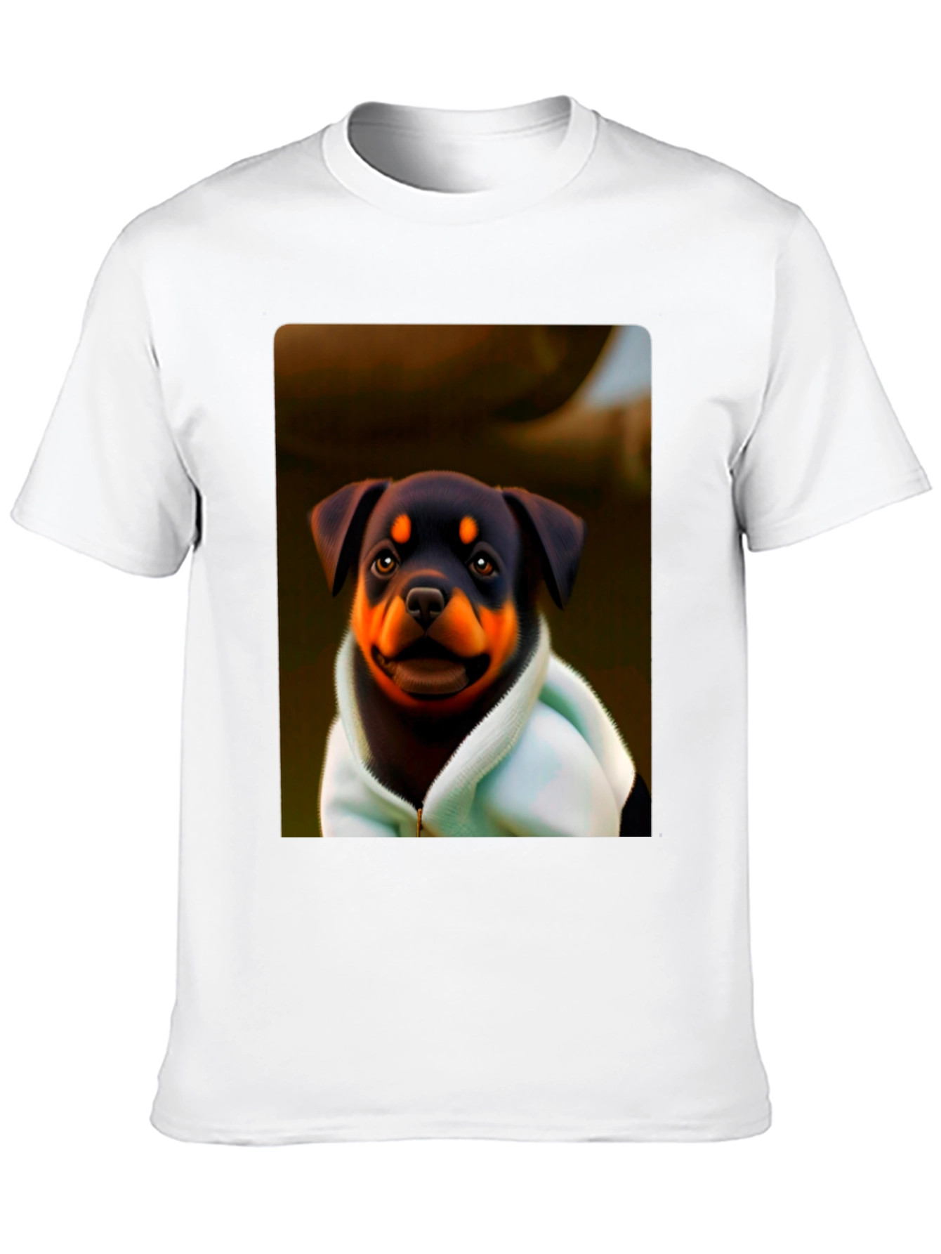 Black Rottweiler Puppy Hoodie T-Shirt - Cute Dog Tee view 10