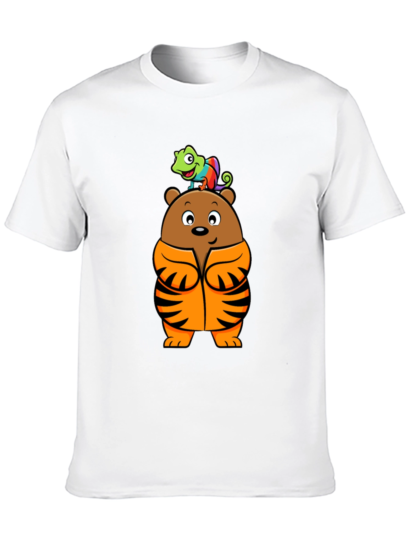Black Bear and Chameleon Graphic Tee view 10