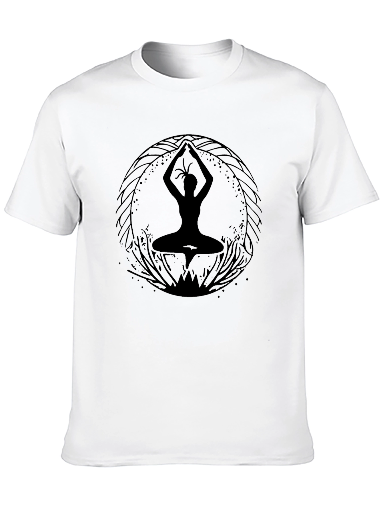Black Yoga Silhouette Graphic T-Shirt - Black view 10