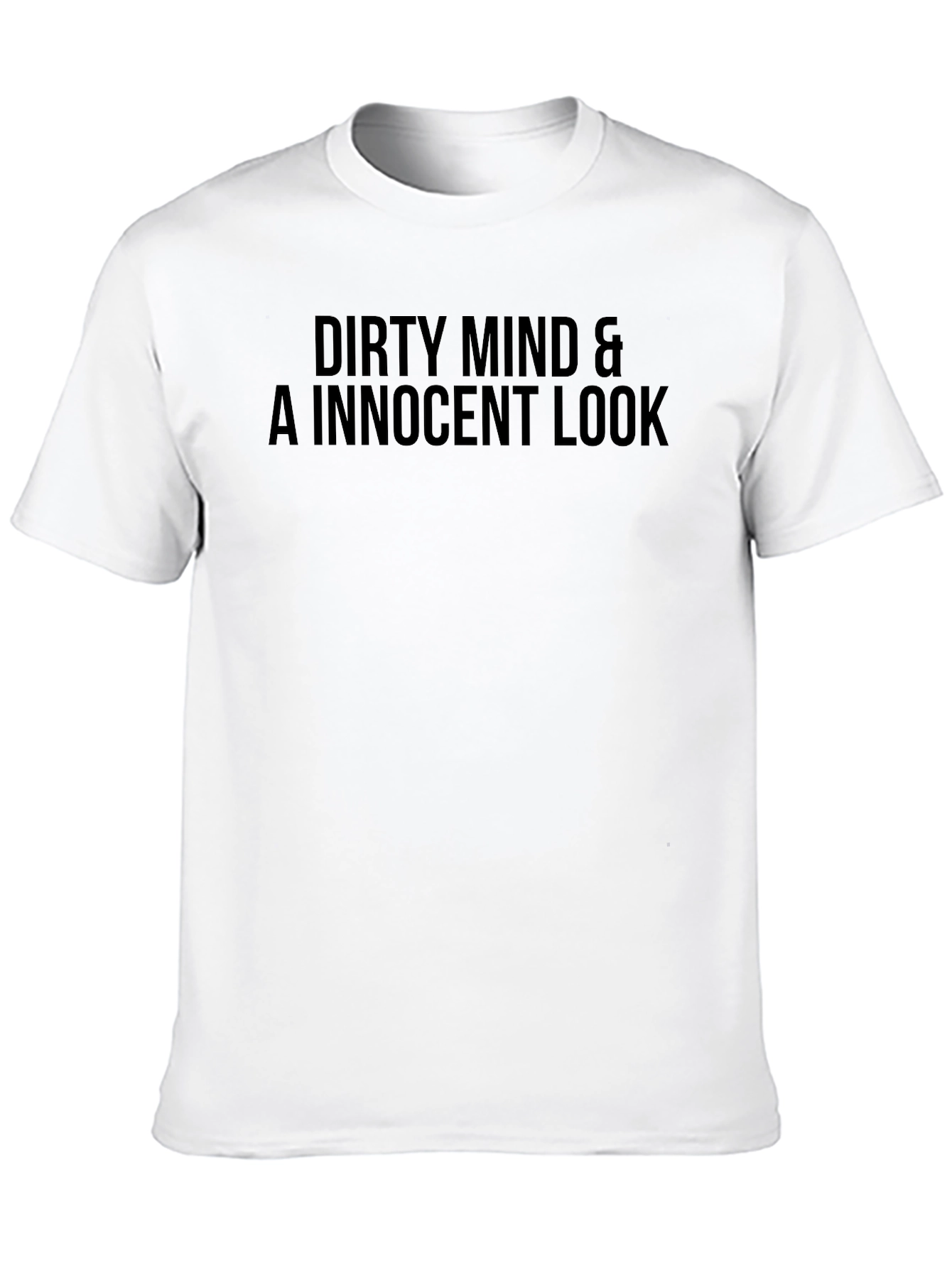Black Dirty Mind Innocent Look Graphic Tee Shirt view 10