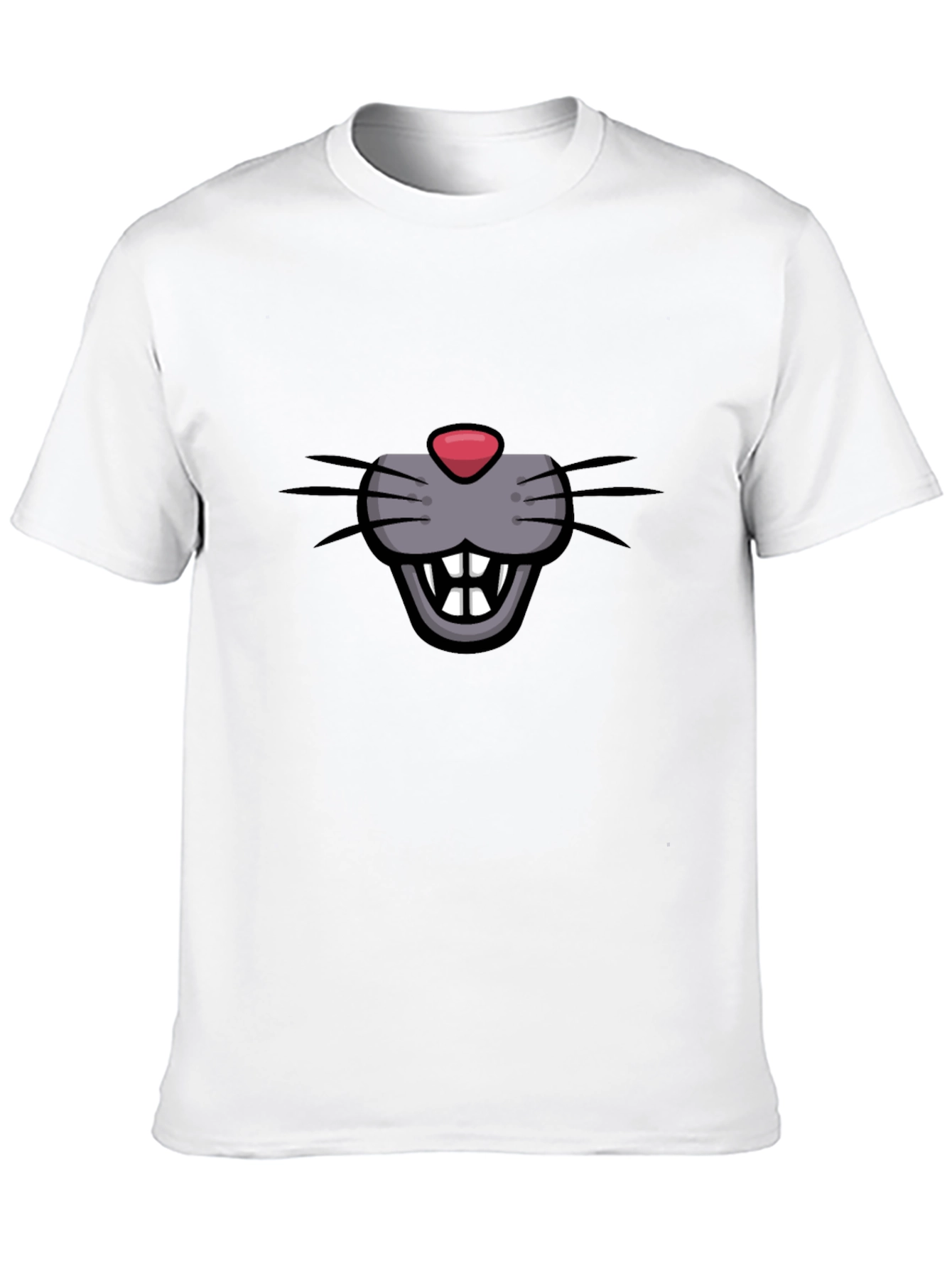 Black Funny Cartoon Mouse Face Graphic Black T-Shirt view 10