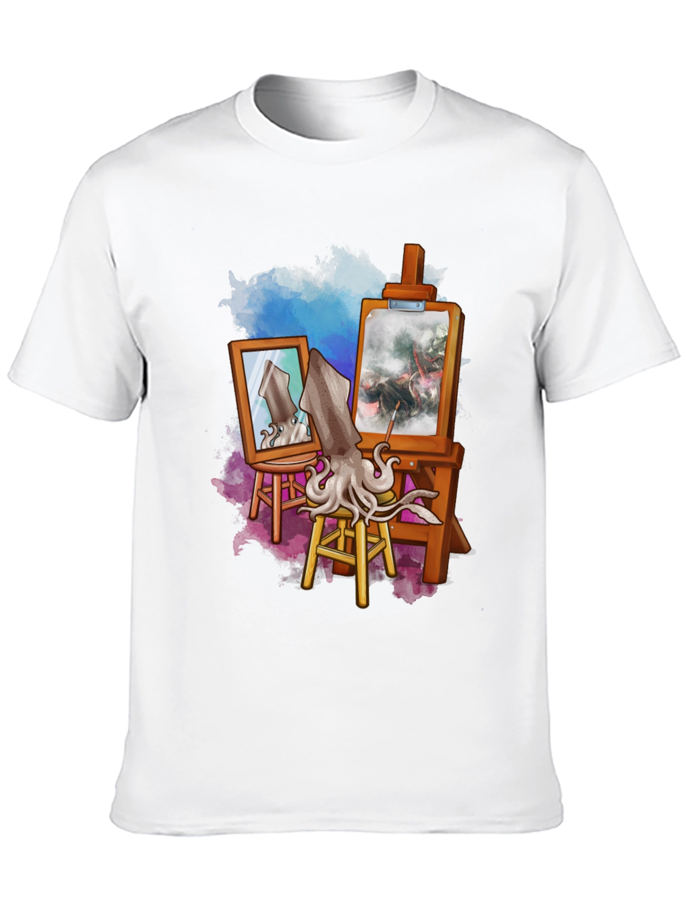 Black Artist Squid T-Shirt - Unique Graphic Tee view 10