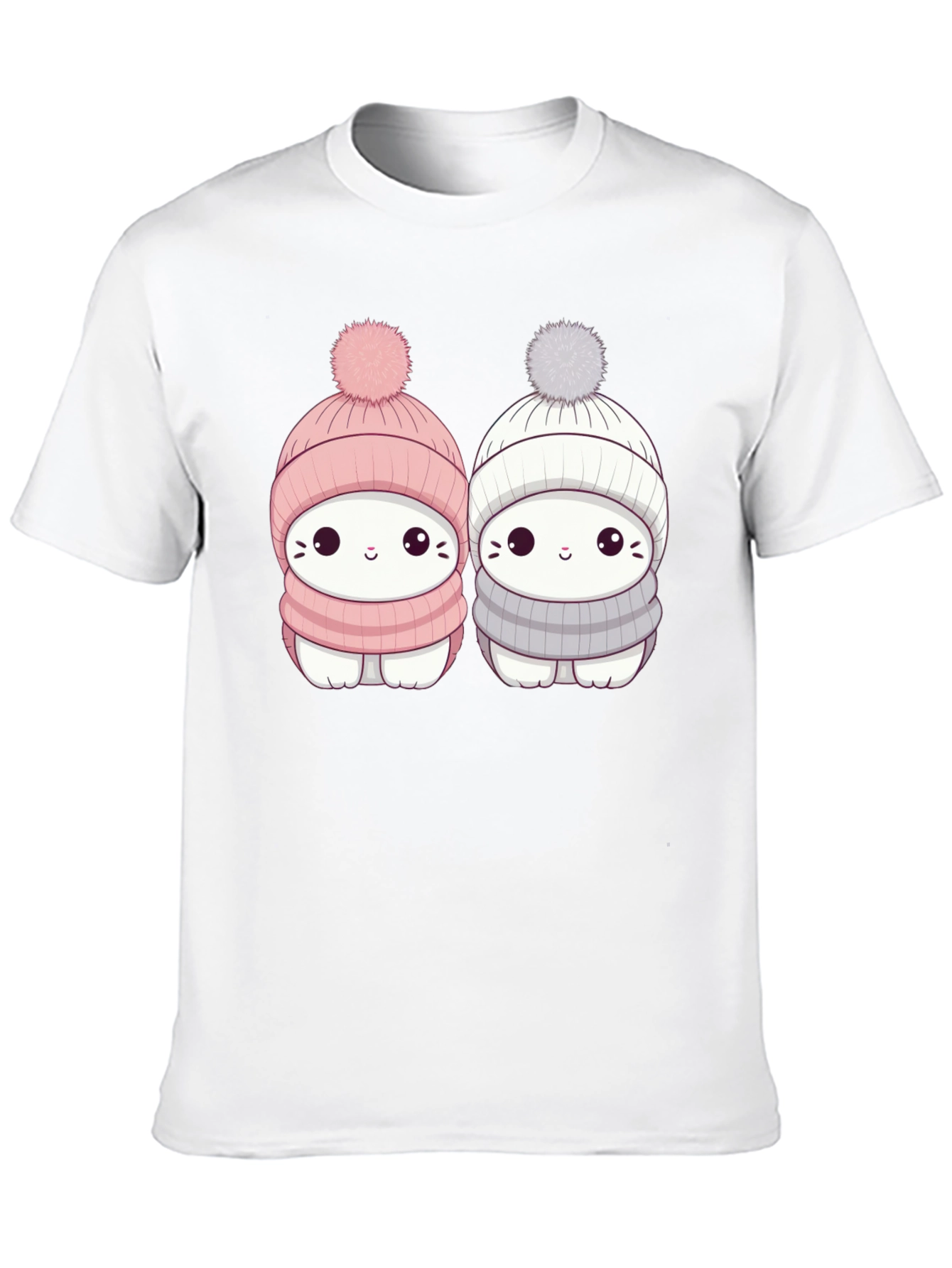 Black Cute Winter Cat T-Shirt view 10