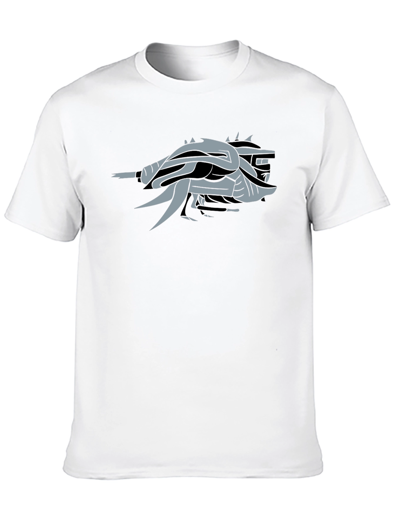Black Abstract Dragon Black T-Shirt view 10