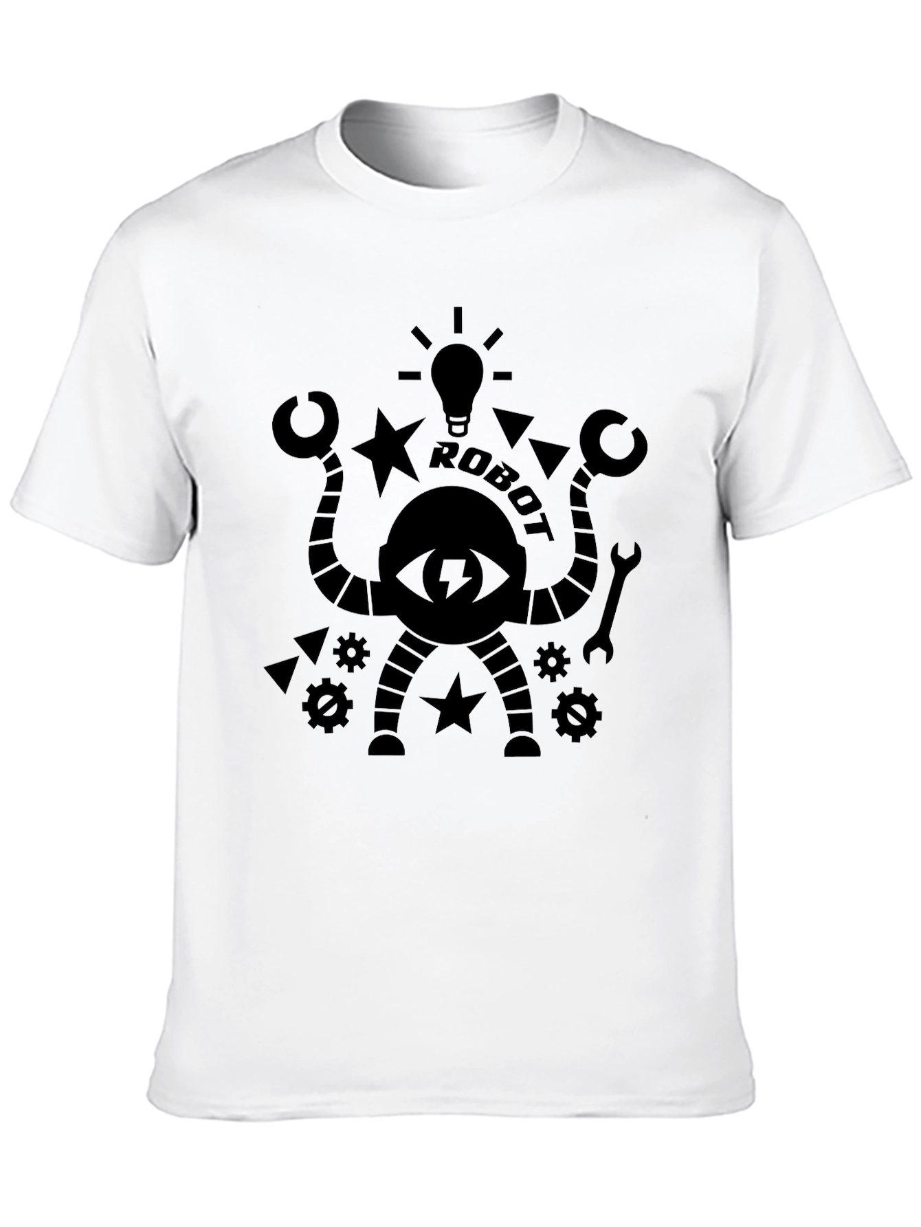 Black Robot Graphic Tee - Cool Black Design view 10