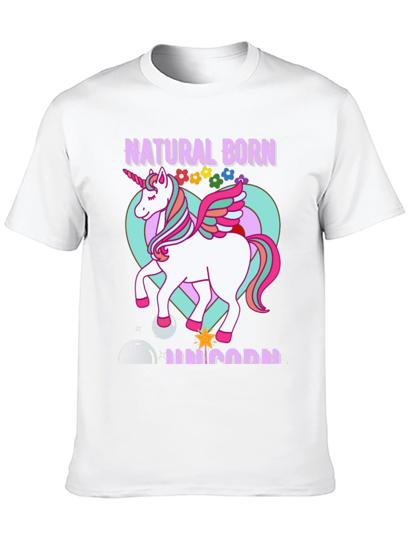 Black Natural Born Unicorn T-Shirt view 10