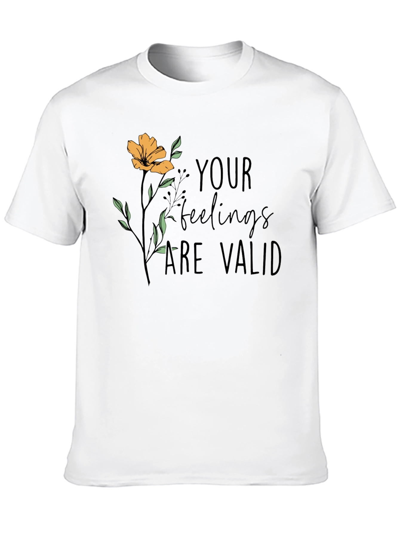 Black Valid Feelings Graphic T-Shirt - Black view 10
