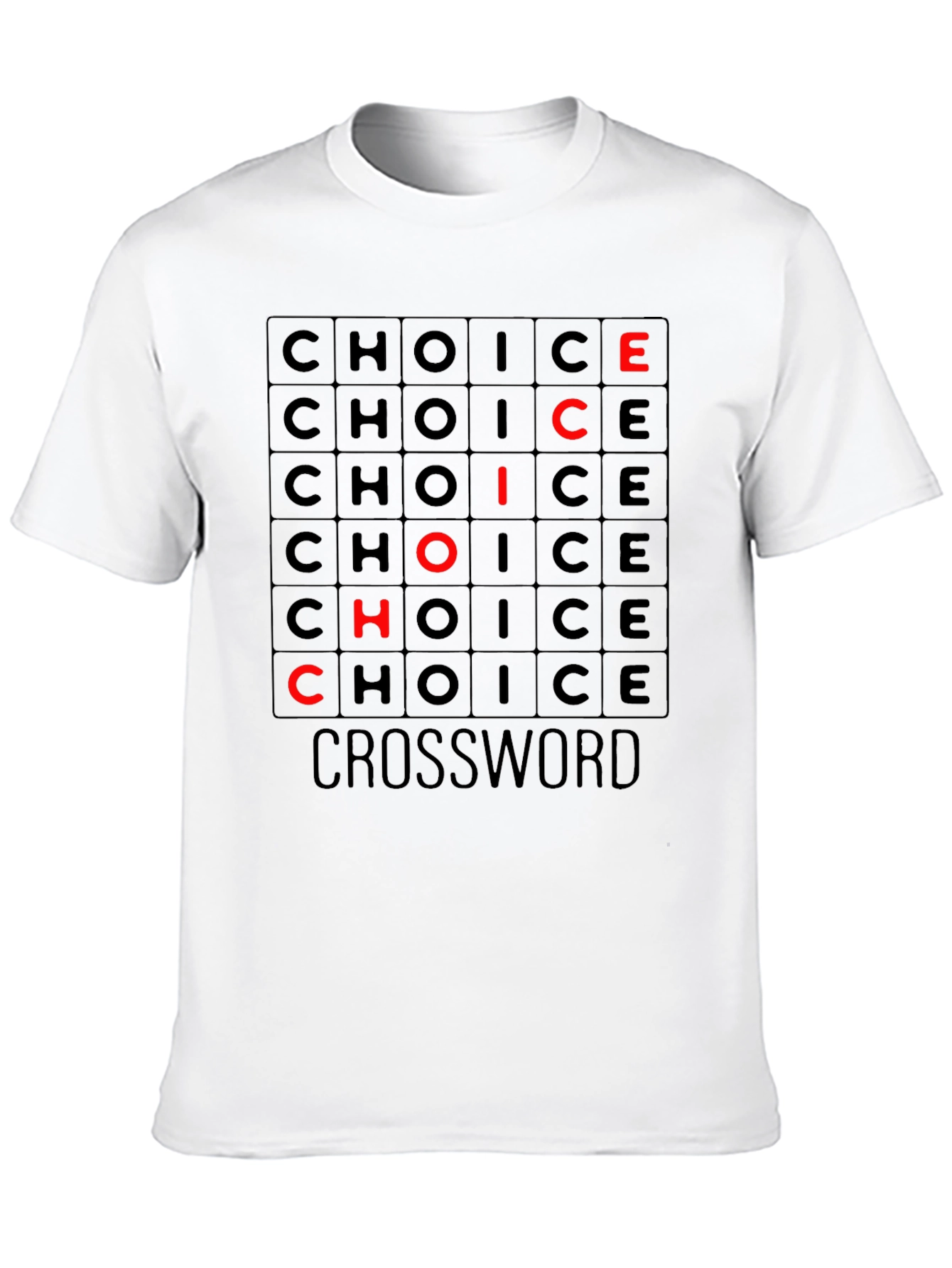 Black Choice Crossword Graphic Tee - Soft Cotton T-Shirt view 10