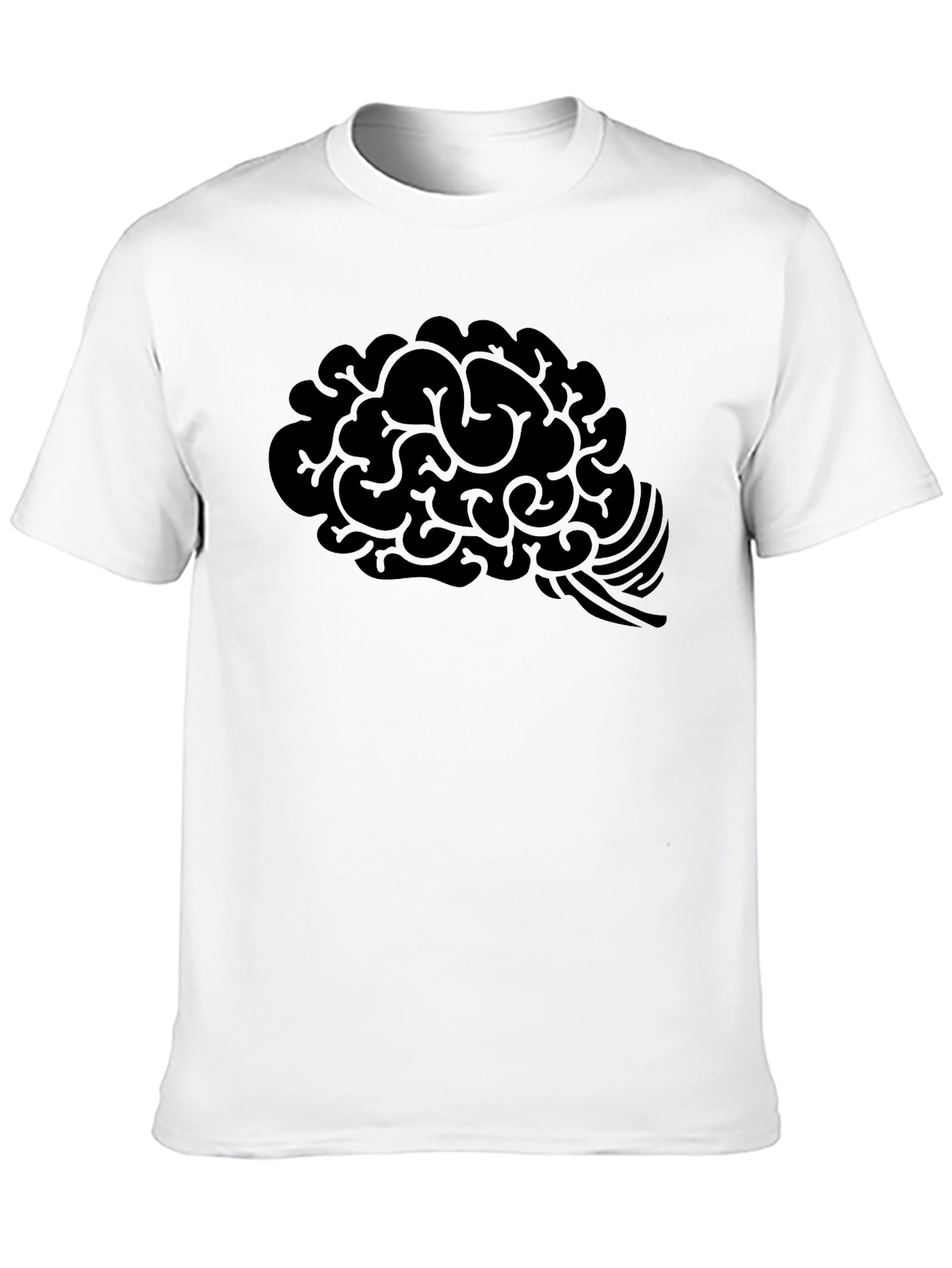 Black Brain Graphic T-Shirt - Mens Black Cotton Tee view 10