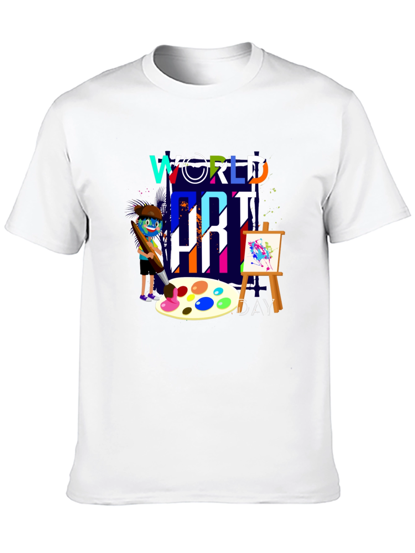 Black World Art Day T-Shirt, Painter Graphic Tee view 10