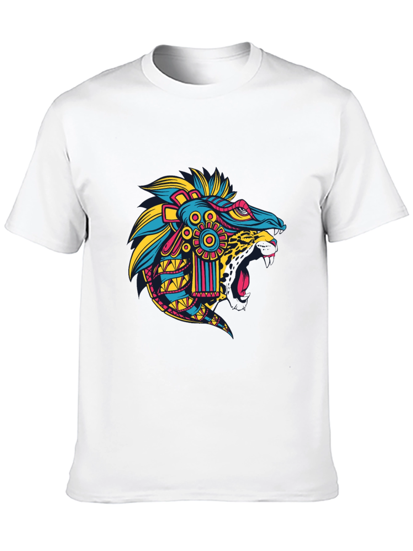 Black Aztec Jaguar Head T-Shirt - Bold Graphic Tee view 10
