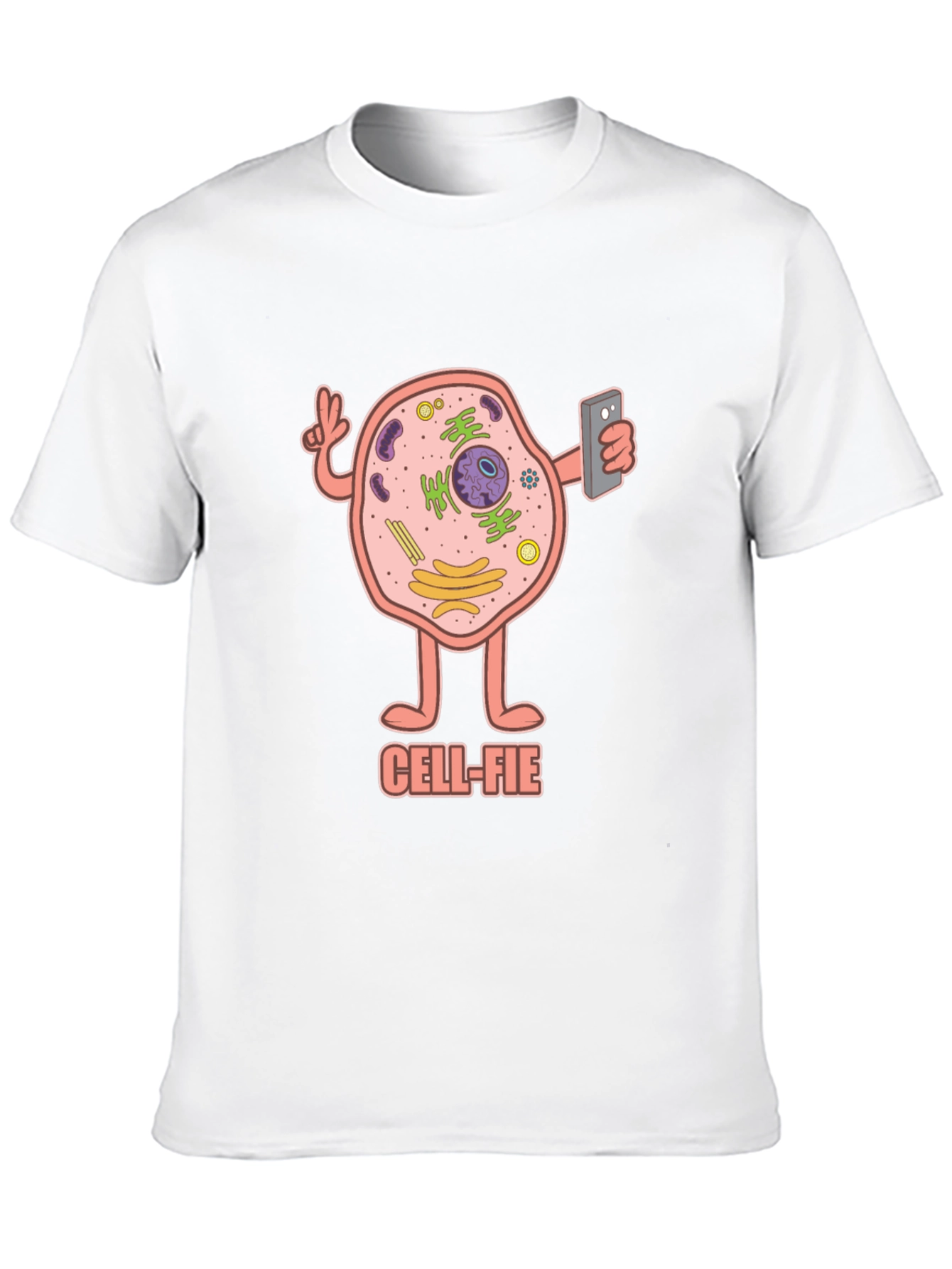 Black Cell-fie T-Shirt: Science Humor Tee view 10