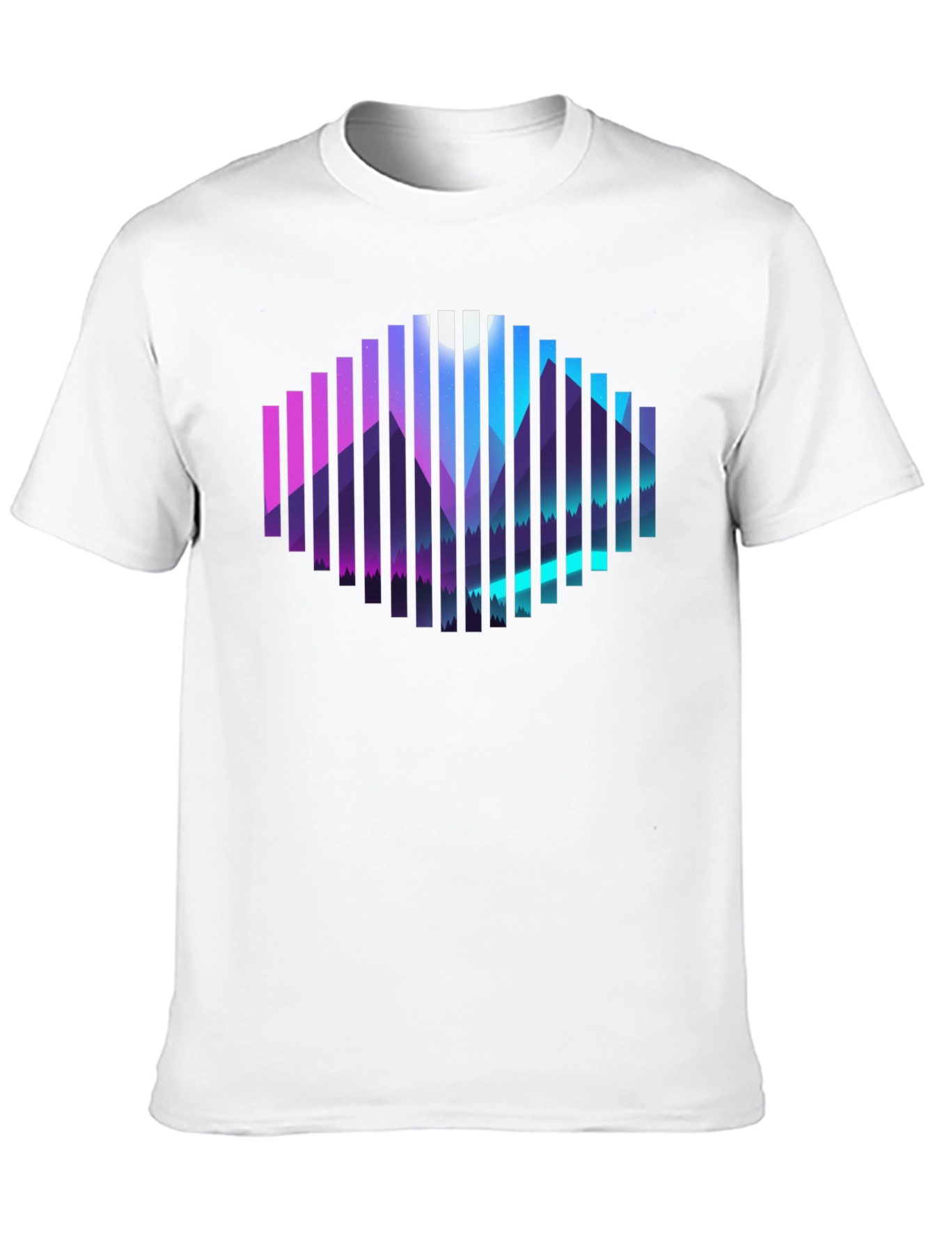Black Geometric Mountainscape Graphic Tee - Black view 10