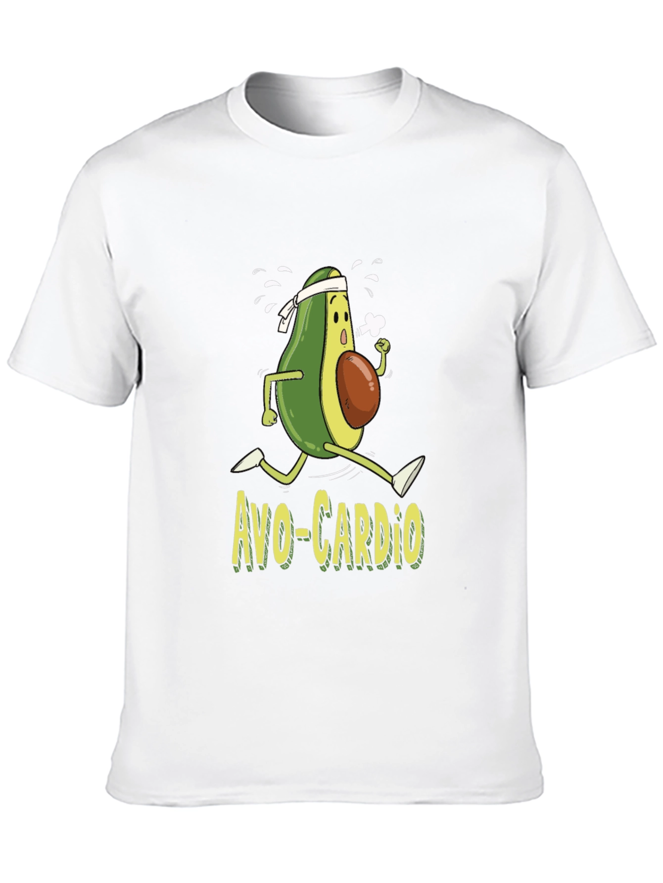 Black Avo-Cardio T-Shirt Funny Avocado Running Workout Tee view 10