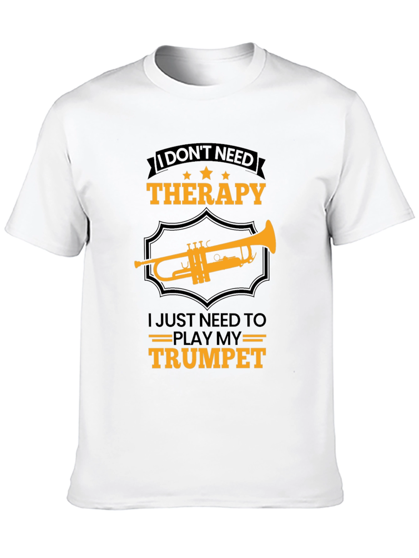 Black Trumpet Therapy T-Shirt - Musician Gift view 10
