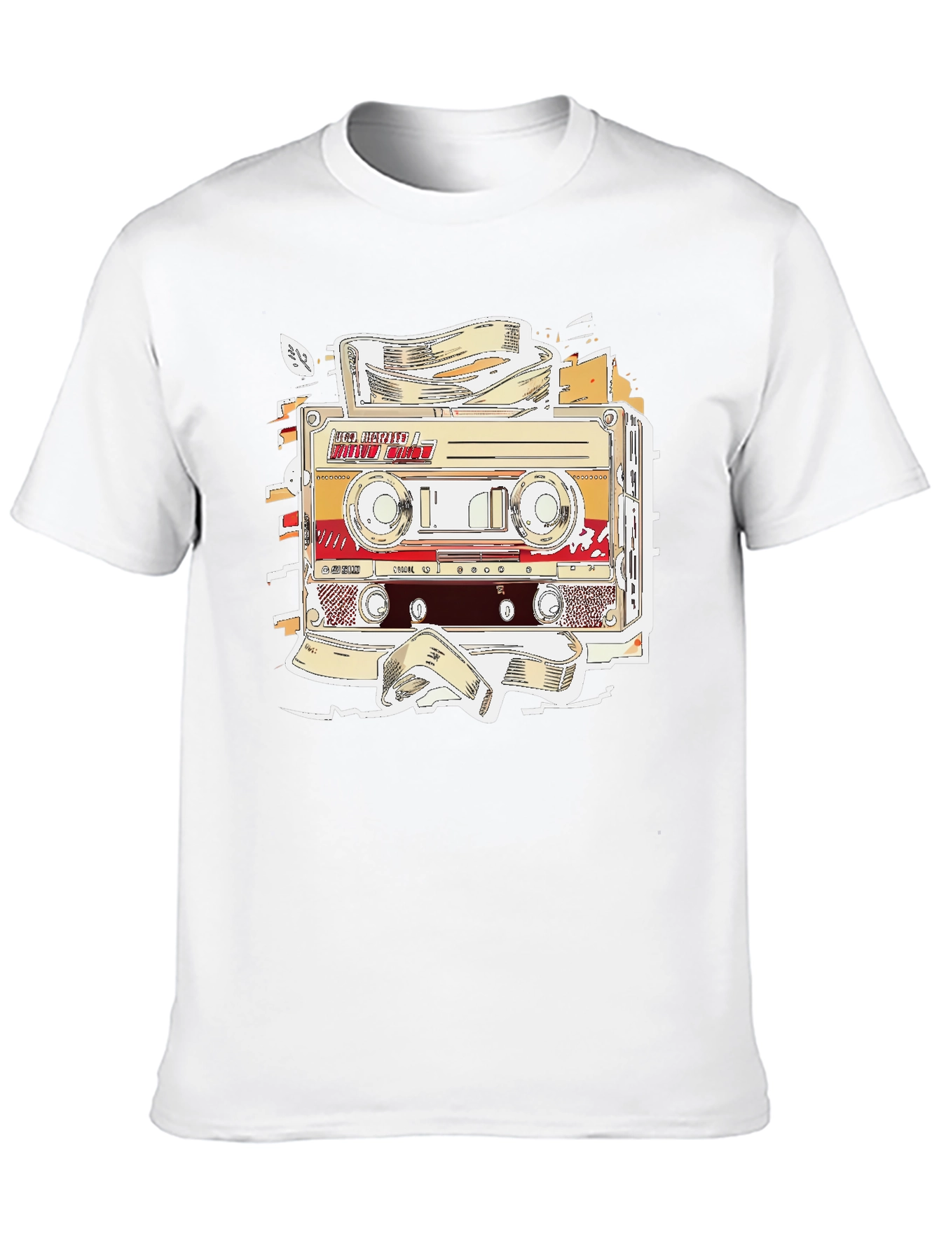 Black Retro Cassette Tape Graphic T-Shirt - Vintage Music Lover Tee view 10