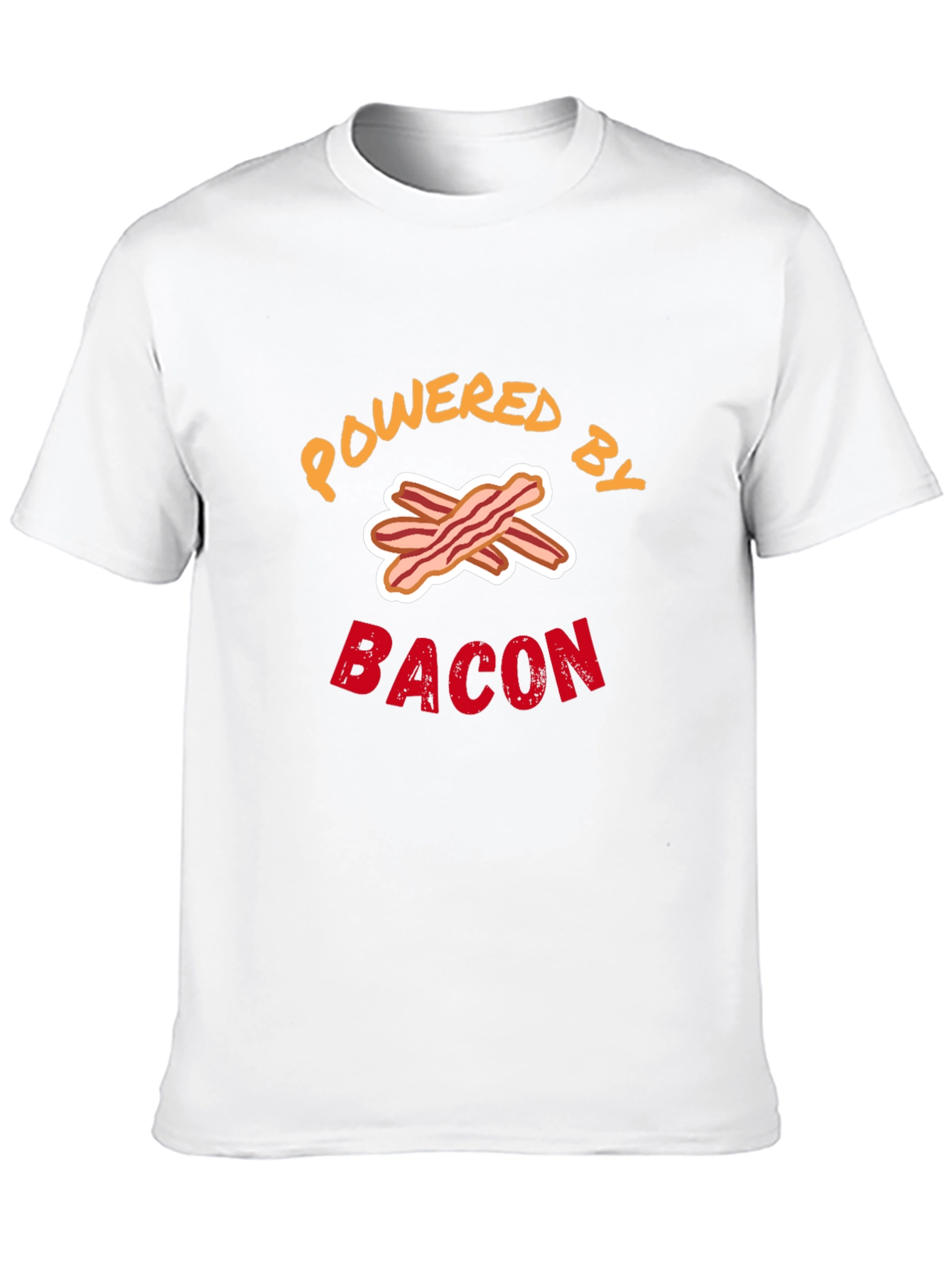 Black Powered by Bacon Graphic Tee view 10