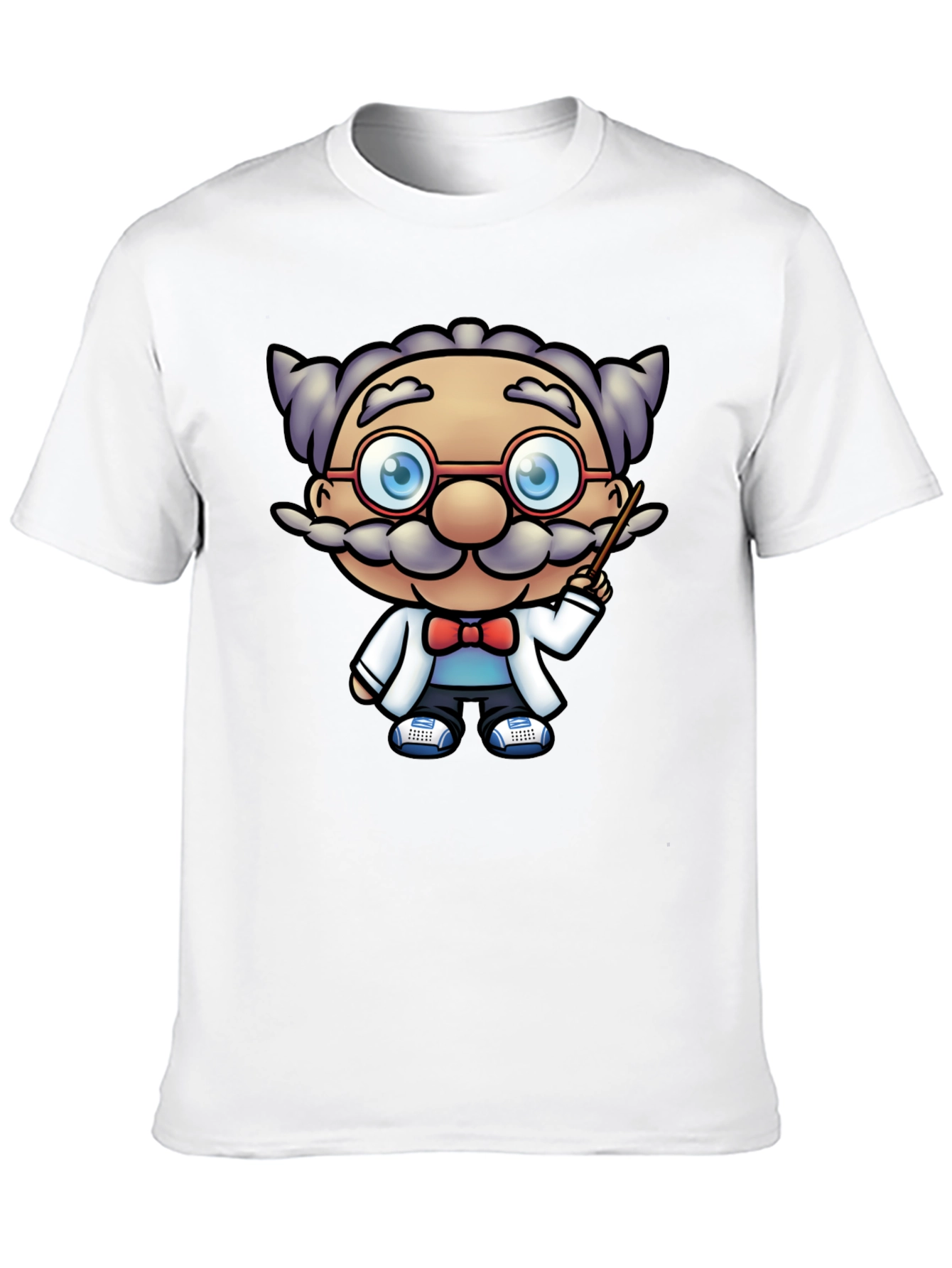 Black Scientist Cartoon Graphic Tee - Black T-Shirt view 10