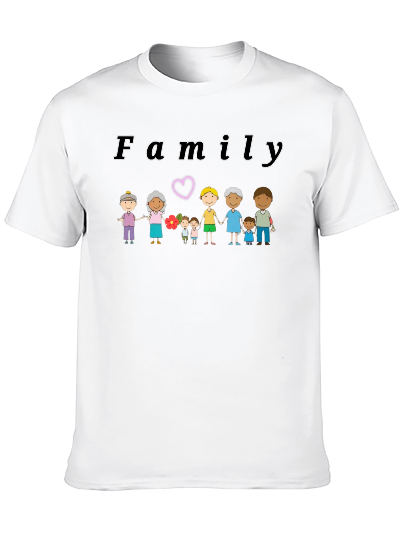 Black Family Cartoon Graphic Black T-Shirt view 10