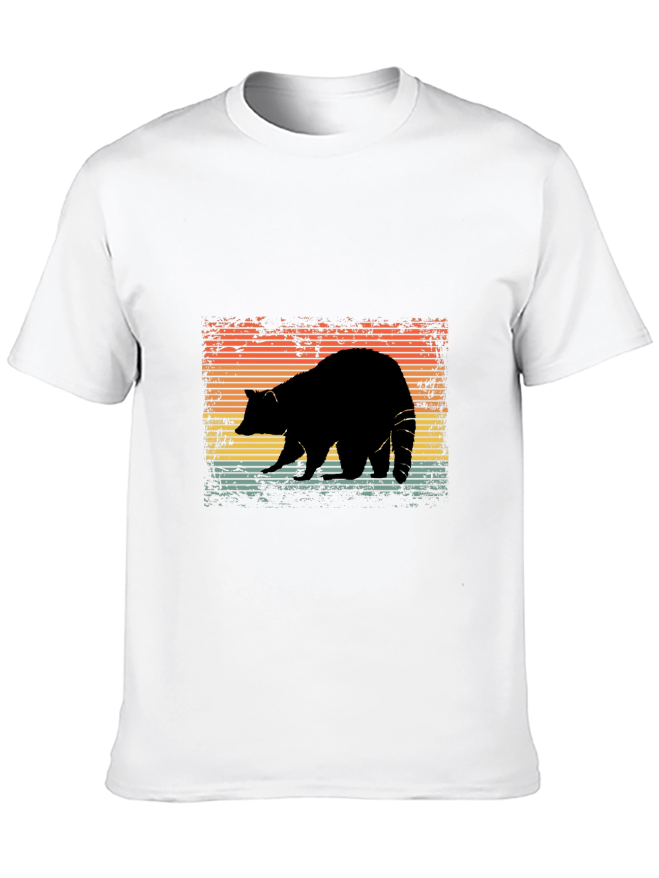 Black Retro Raccoon Silhouette Graphic Tee view 10