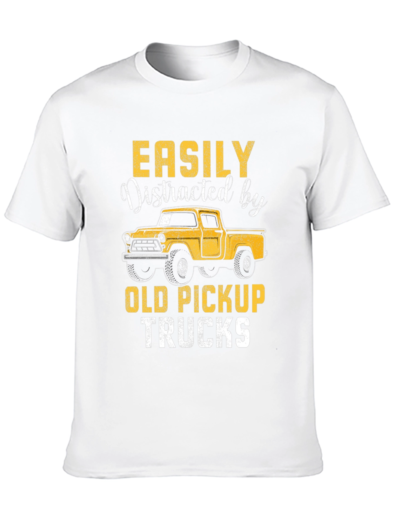 Black Easily Distracted by Old Pickup Trucks T-Shirt view 10