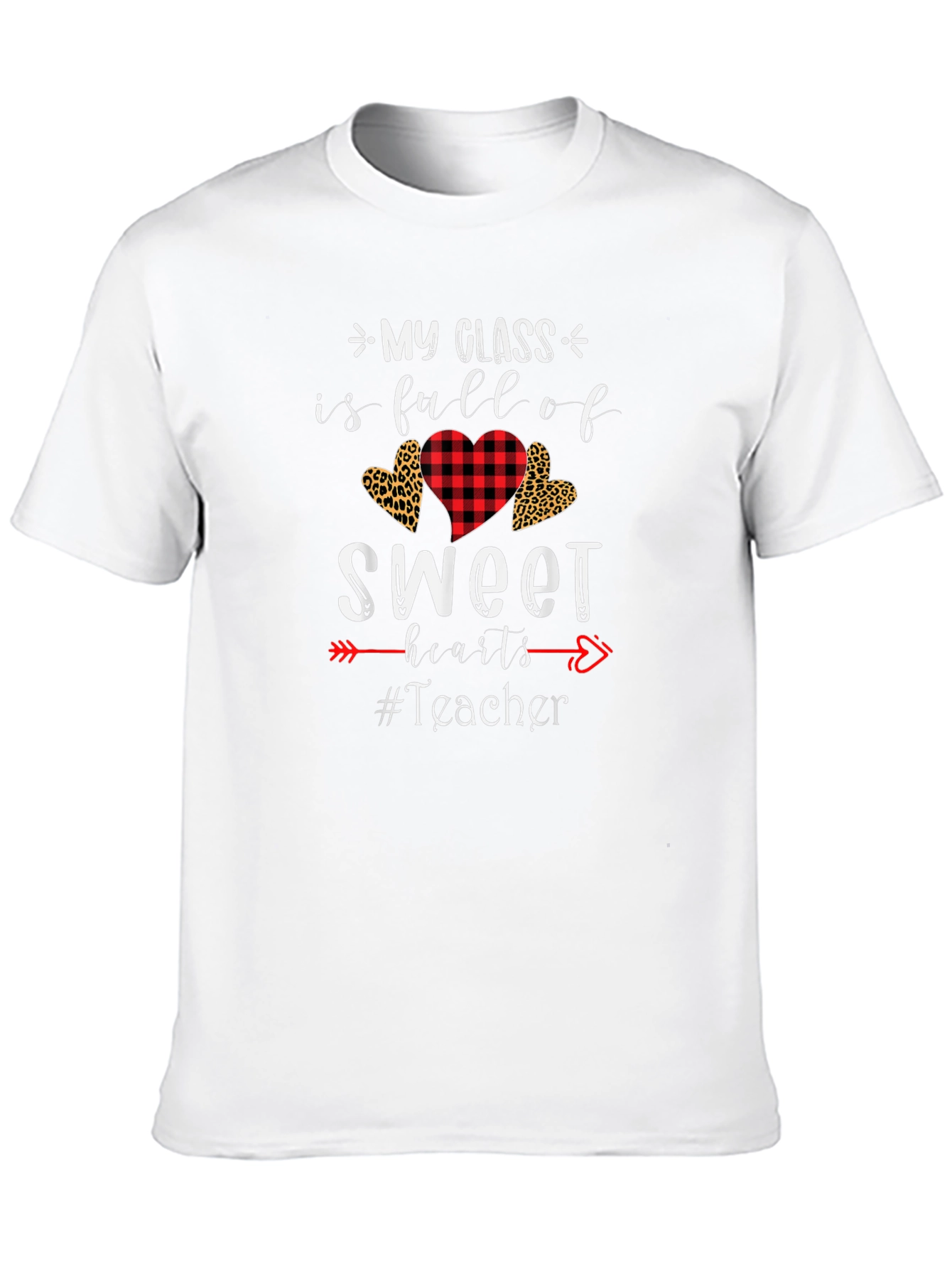 Black My Class Full of Sweethearts Teacher T-Shirt view 10