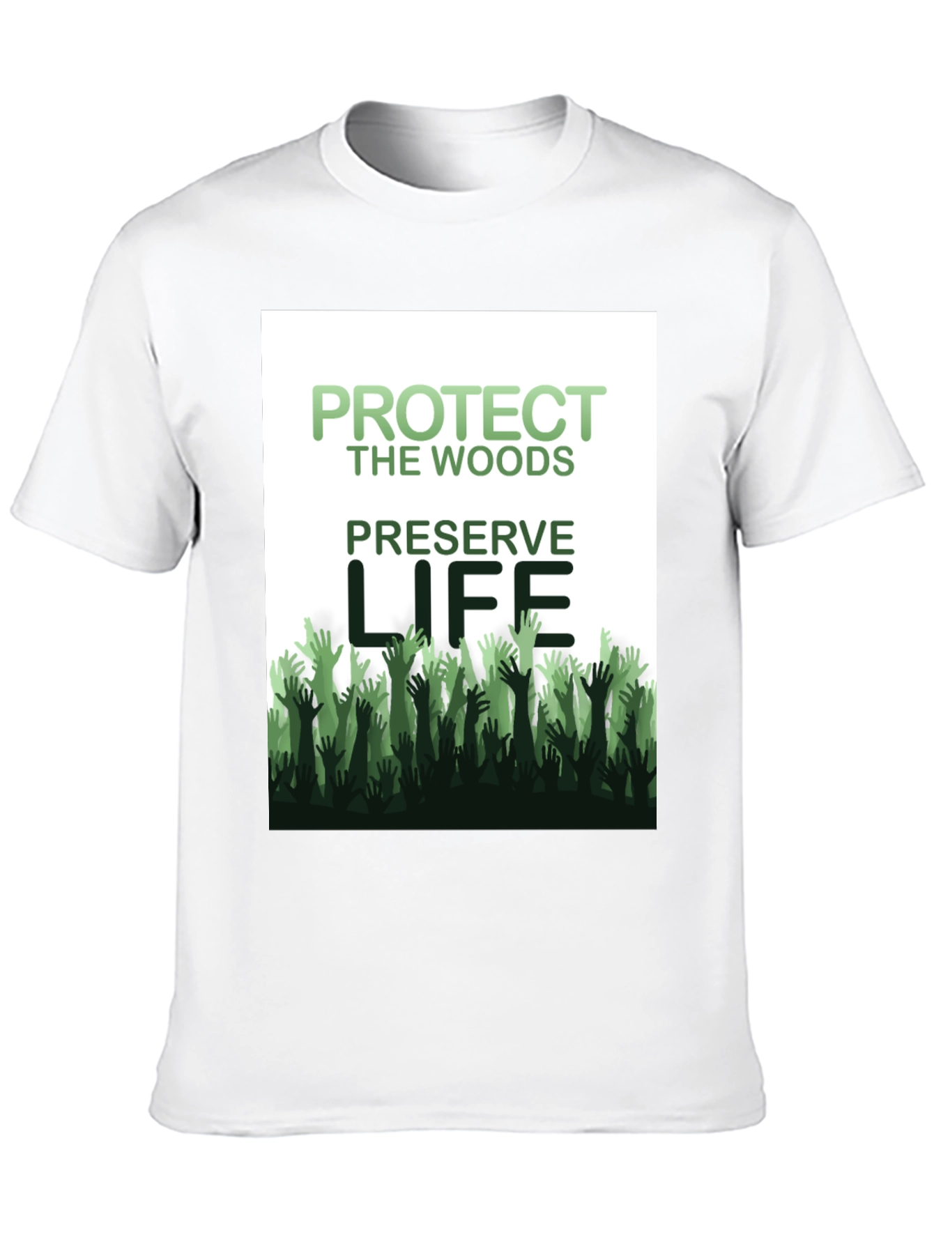 Black Protect the Woods, Preserve Life Graphic Tee view 10