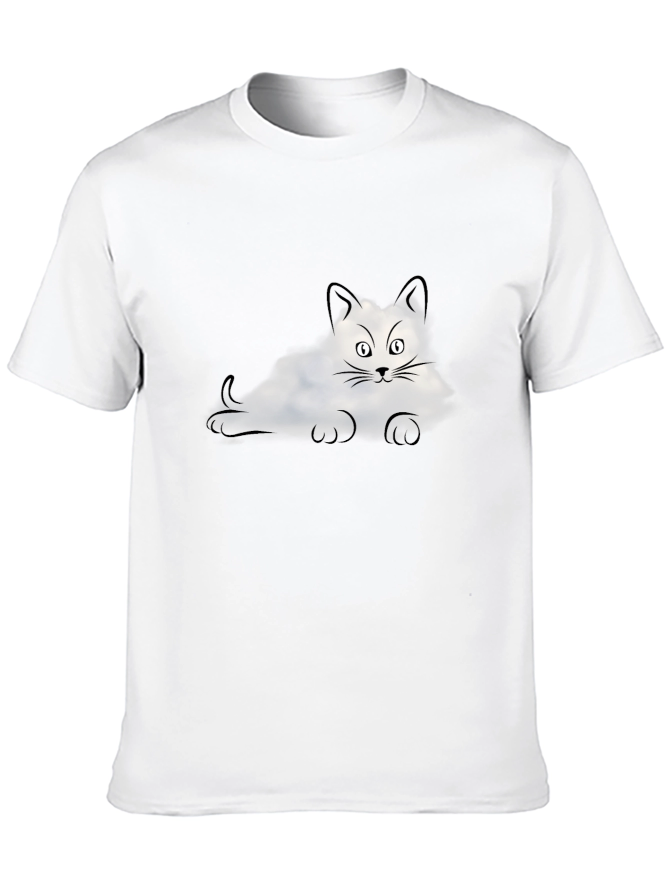 Black Cloud Cat Graphic T-Shirt - Black view 10