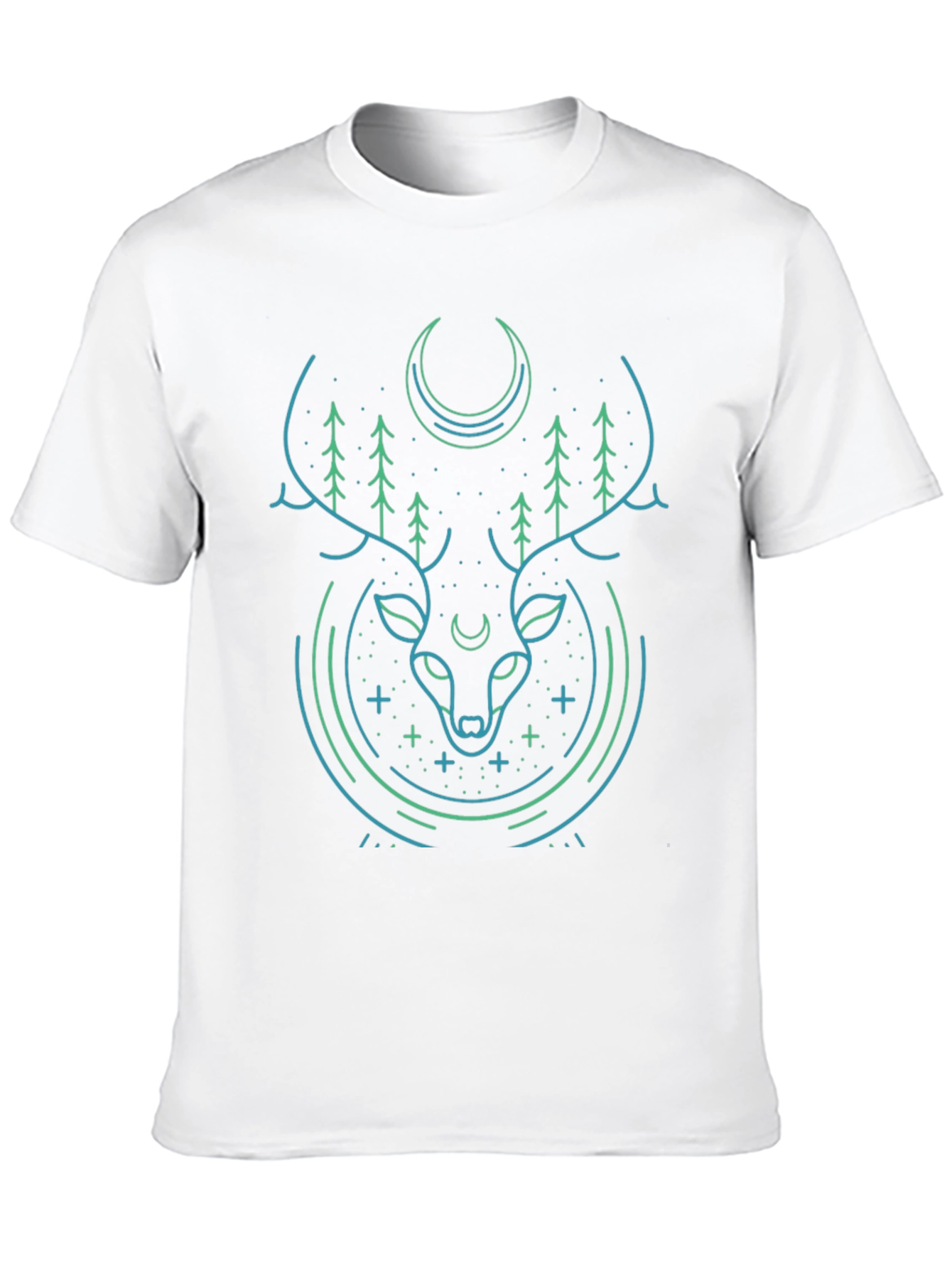 Mystic Deer Graphic Tee - Modern Black T-Shirt - 10