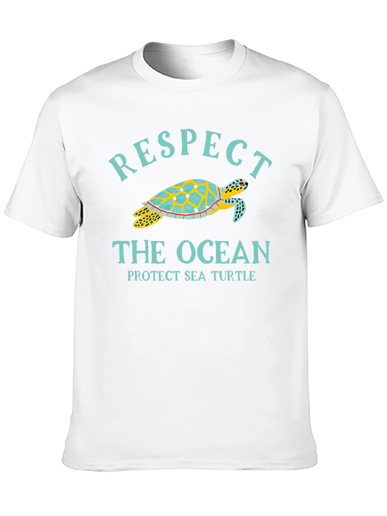 Black Respect the Ocean Sea Turtle Graphic Tee view 10