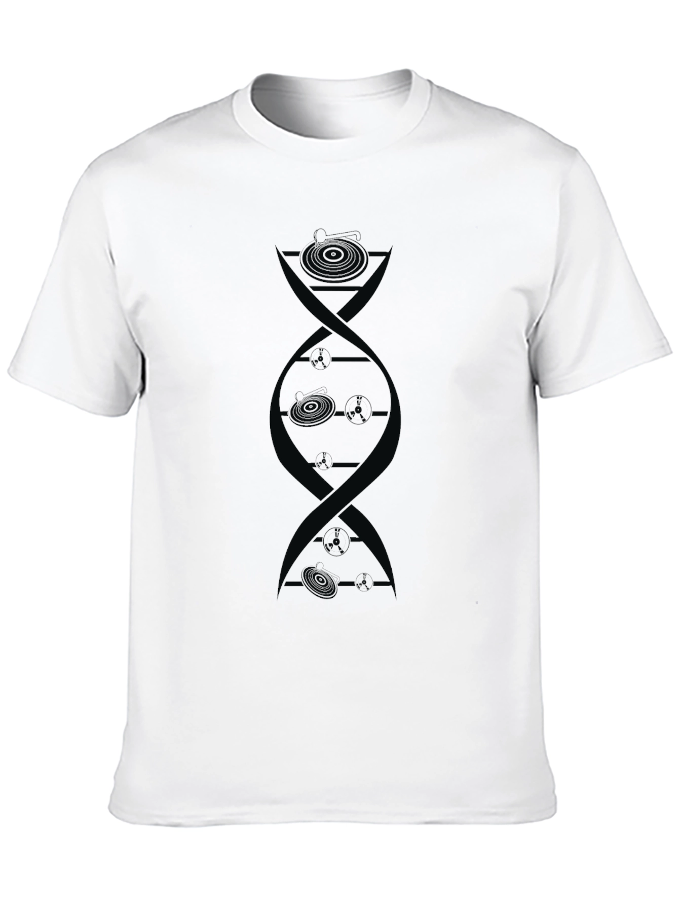 Black DJ DNA Black Graphic Tee - Music Lover T-Shirt view 10
