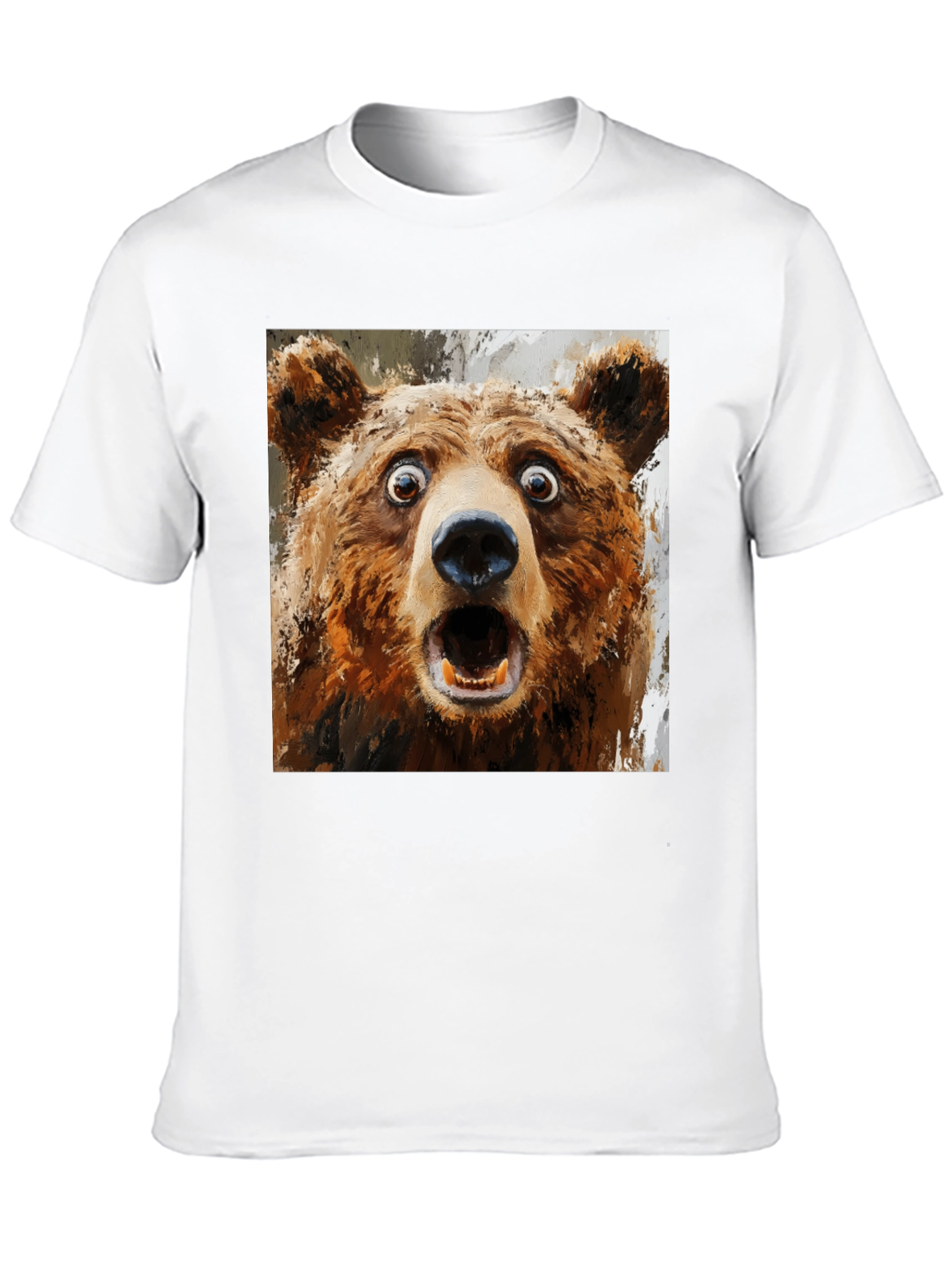 Black Surprised Bear Graphic T-Shirt view 10