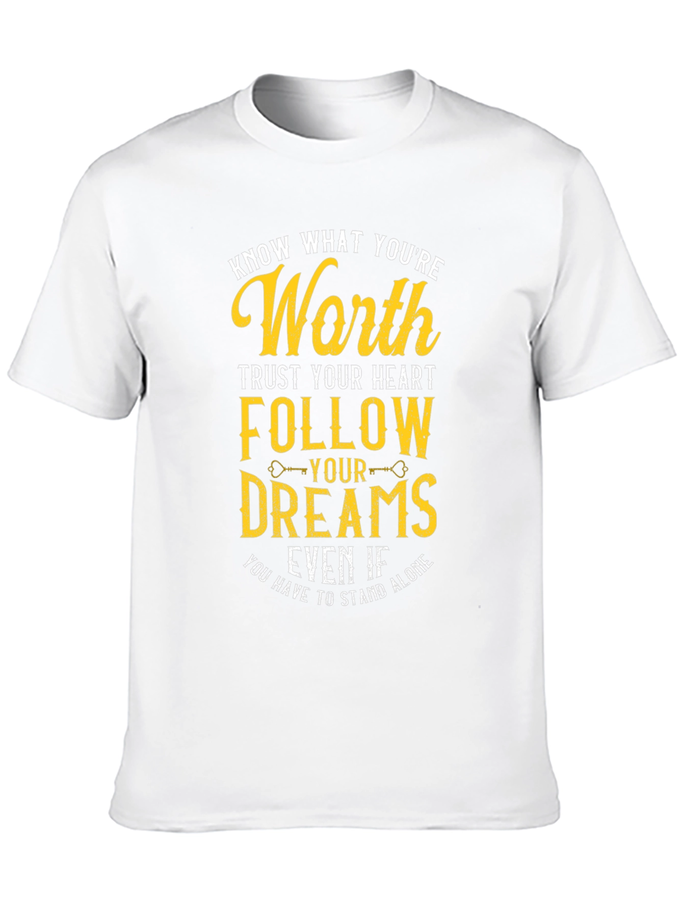 Black Motivational T-Shirt: Know Your Worth, Follow Your Dreams view 10
