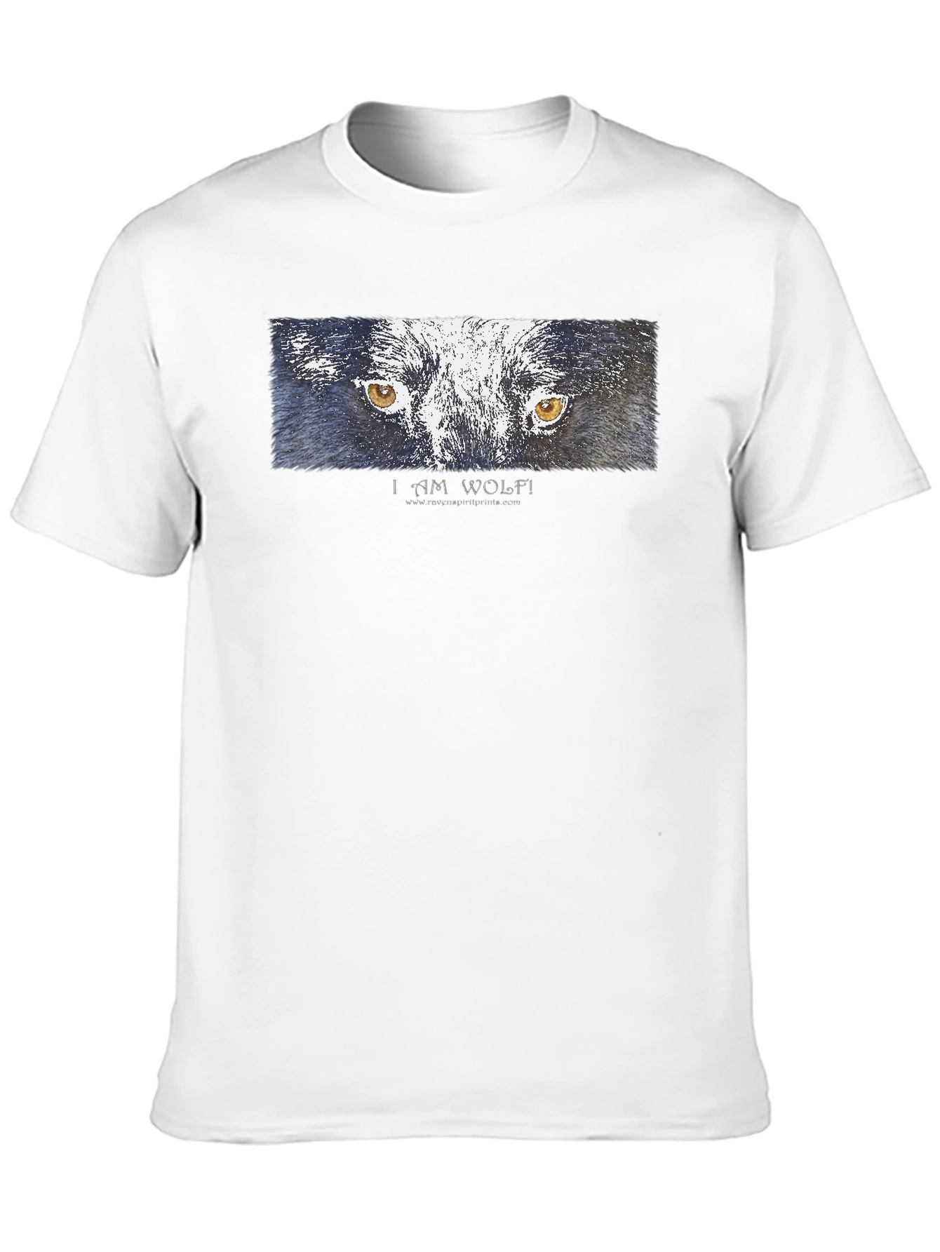 Black I Am Wolf! Graphic Print Black T-Shirt view 10
