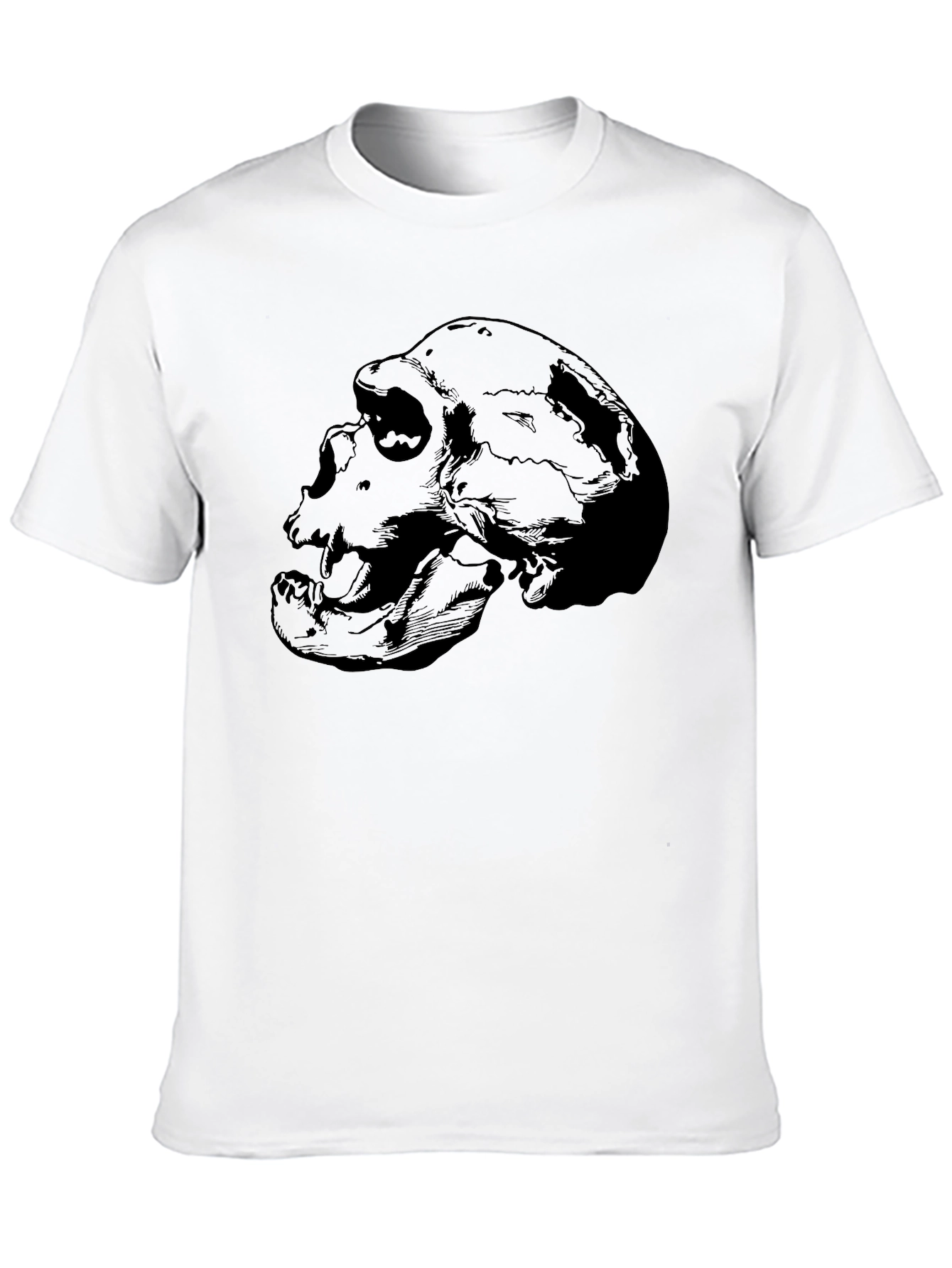 Black Skull Graphic Print Crew Neck T-Shirt view 10