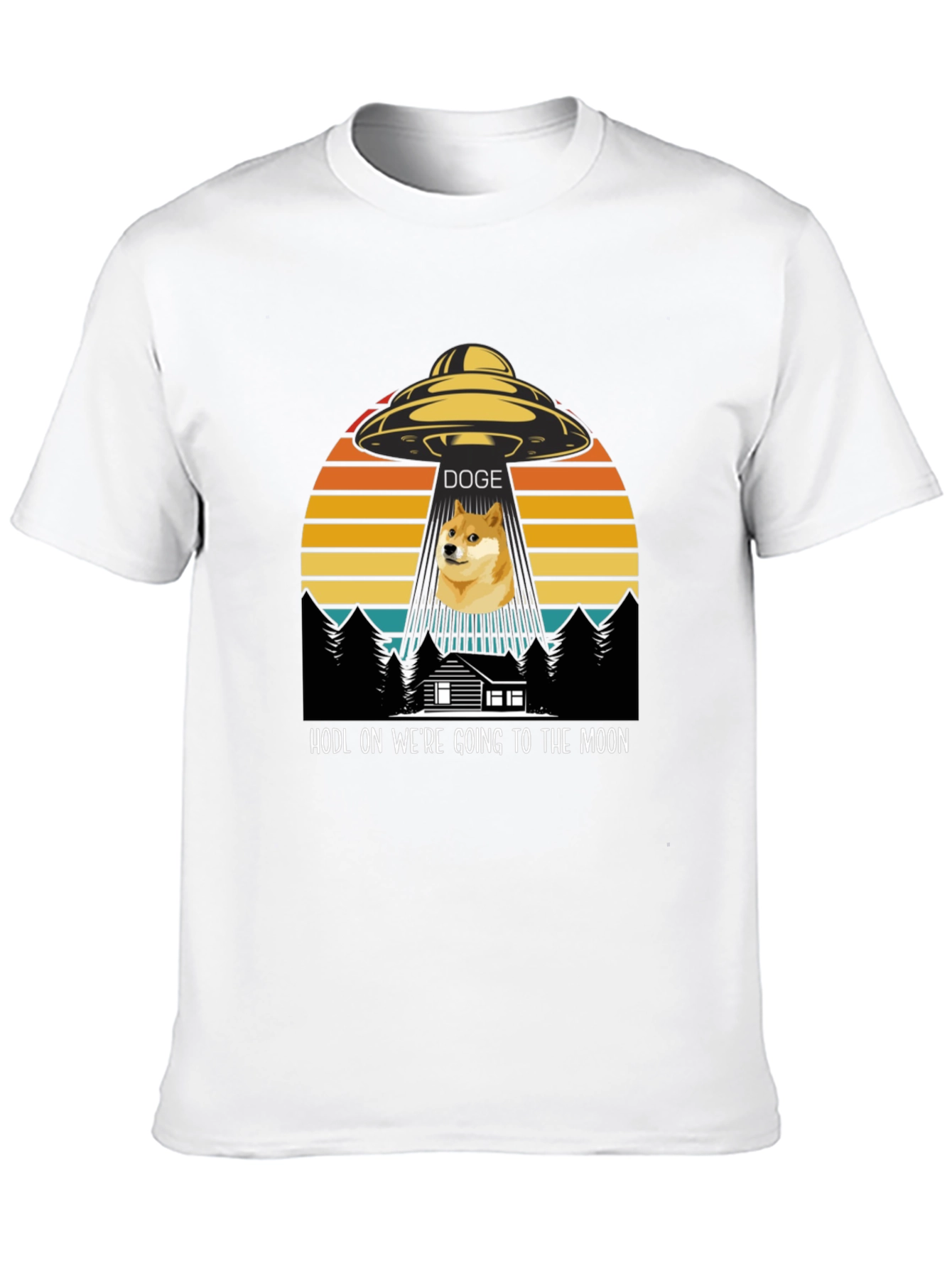 Doge HODL Moon Black T-Shirt - 10