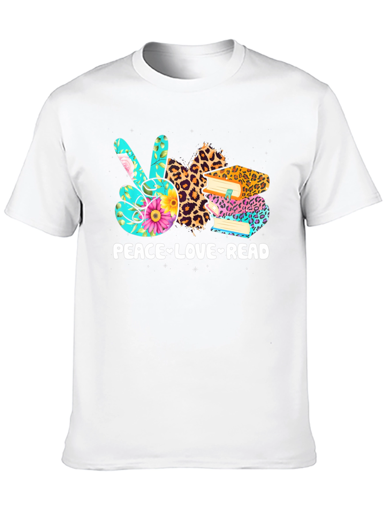 Black Peace Love Read Graphic T-Shirt view 10