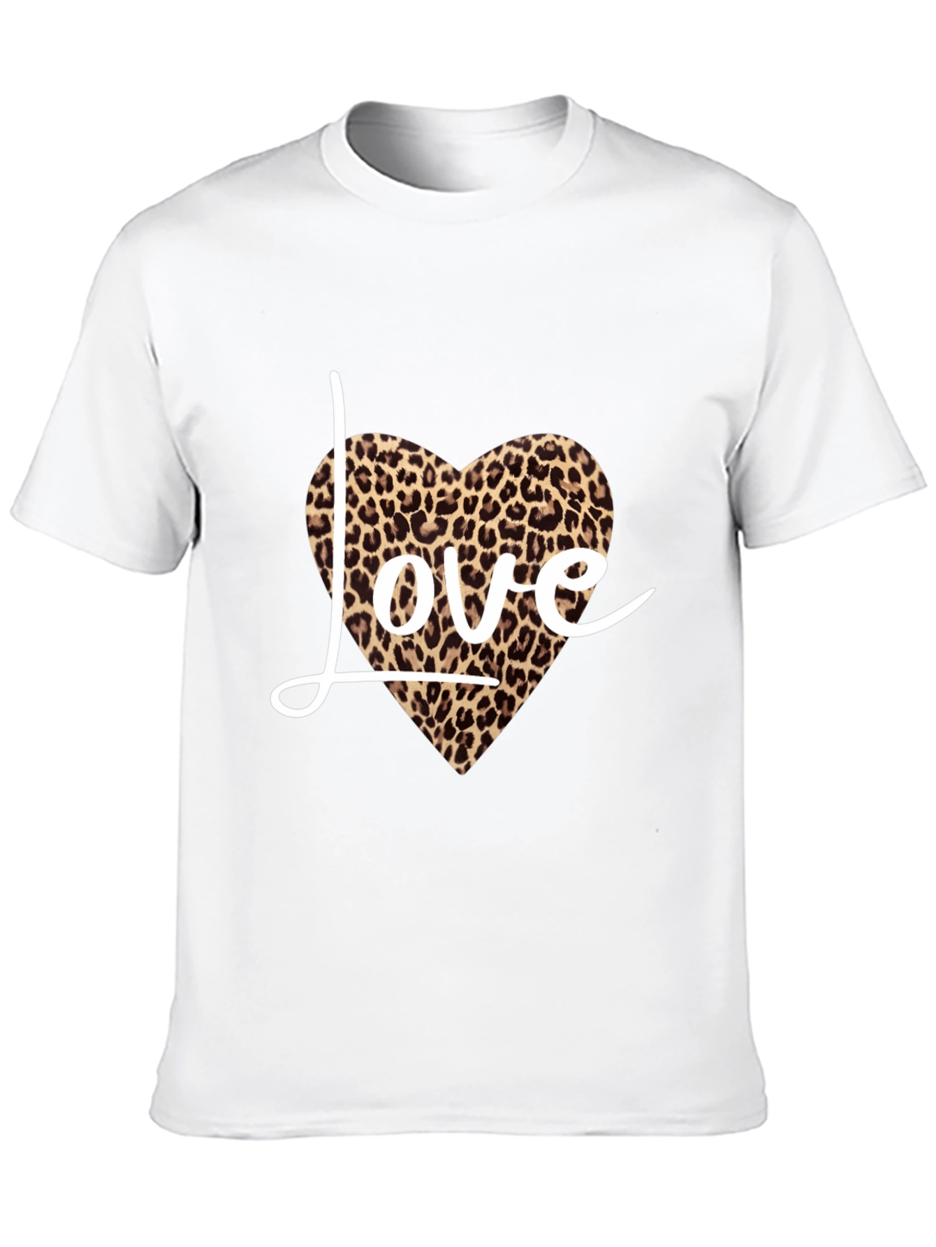 Black Leopard Love Heart Print Black T-Shirt view 10