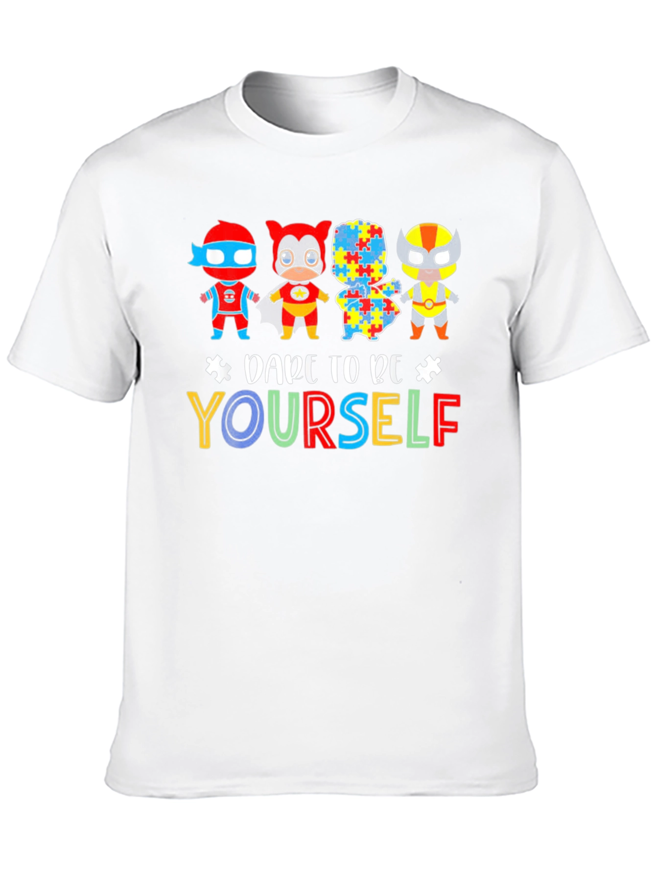 Black Dare To Be Yourself Autism Awareness Graphic Tee view 10