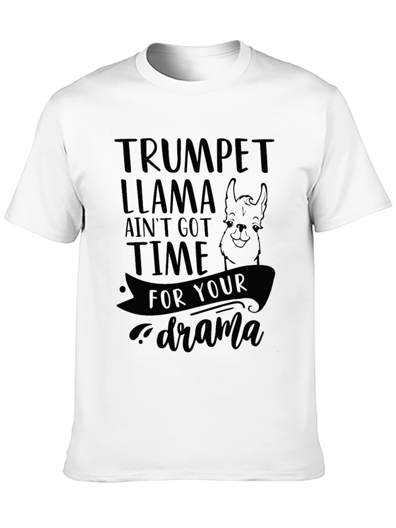 Black Trumpet Llama Graphic Tee - Ain't Got Time For Your Drama view 10