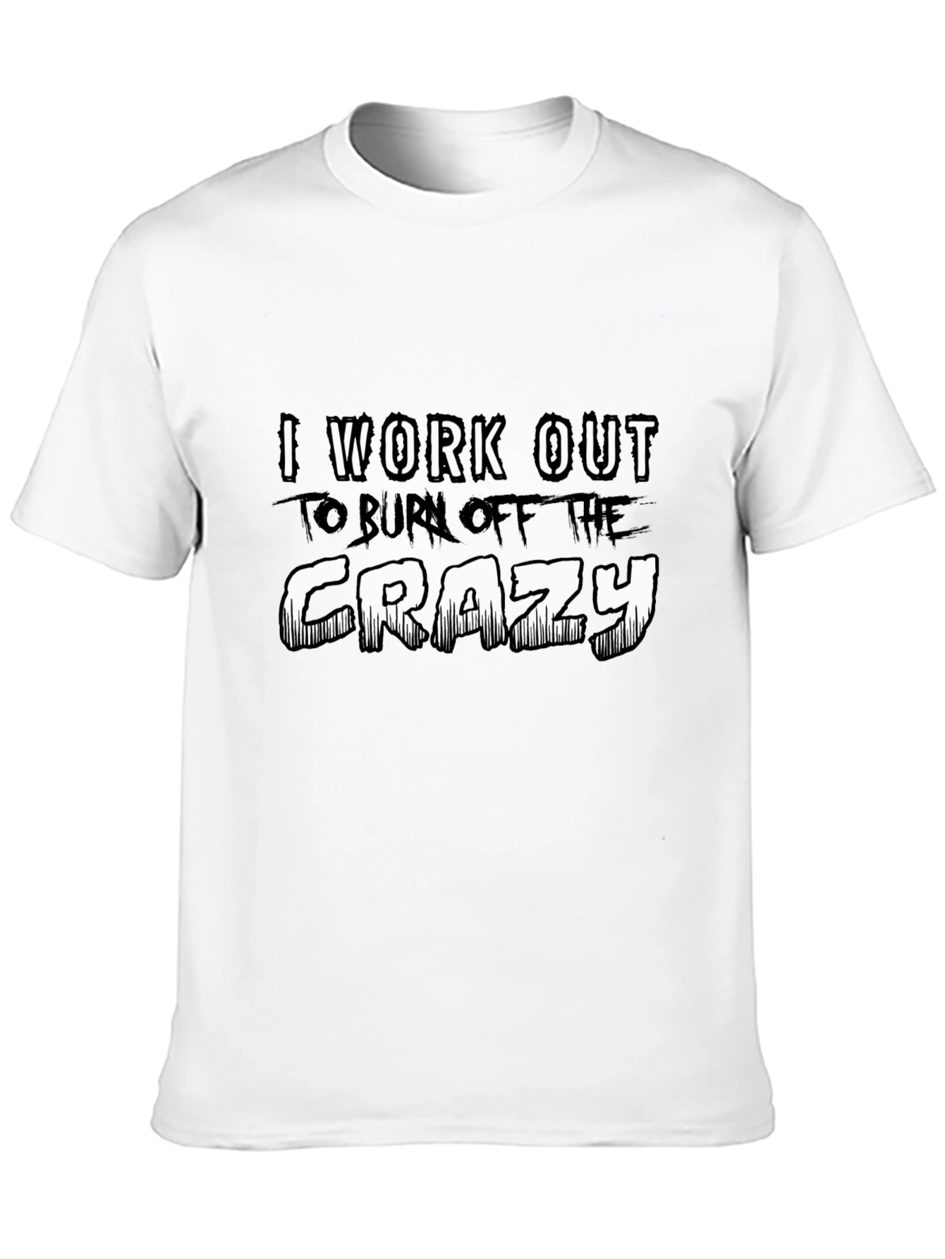 Black Workout Crazy Burnout Graphic Tee - Black view 10