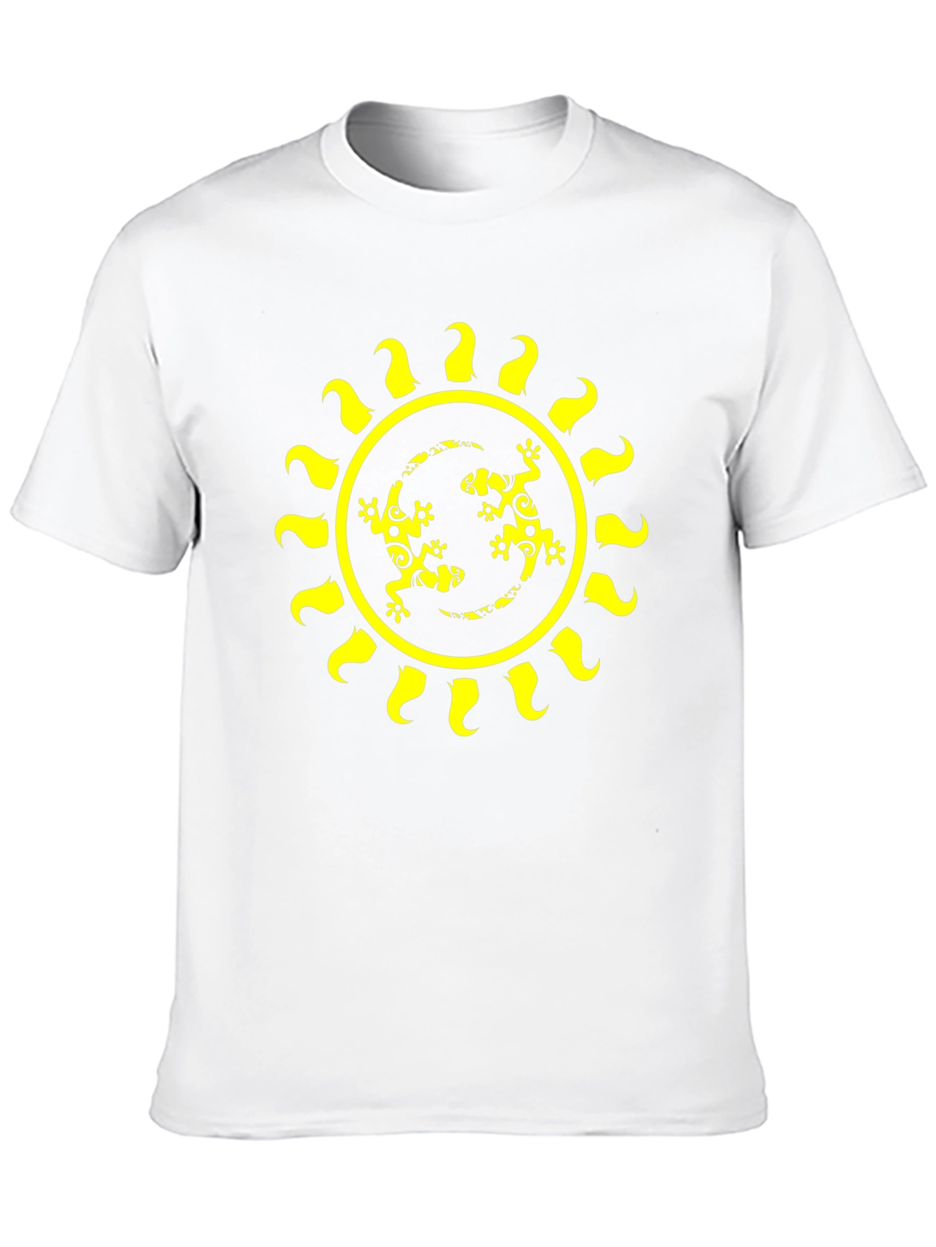 Black Lizard Sun Graphic Tee - Black Cotton T-Shirt view 10