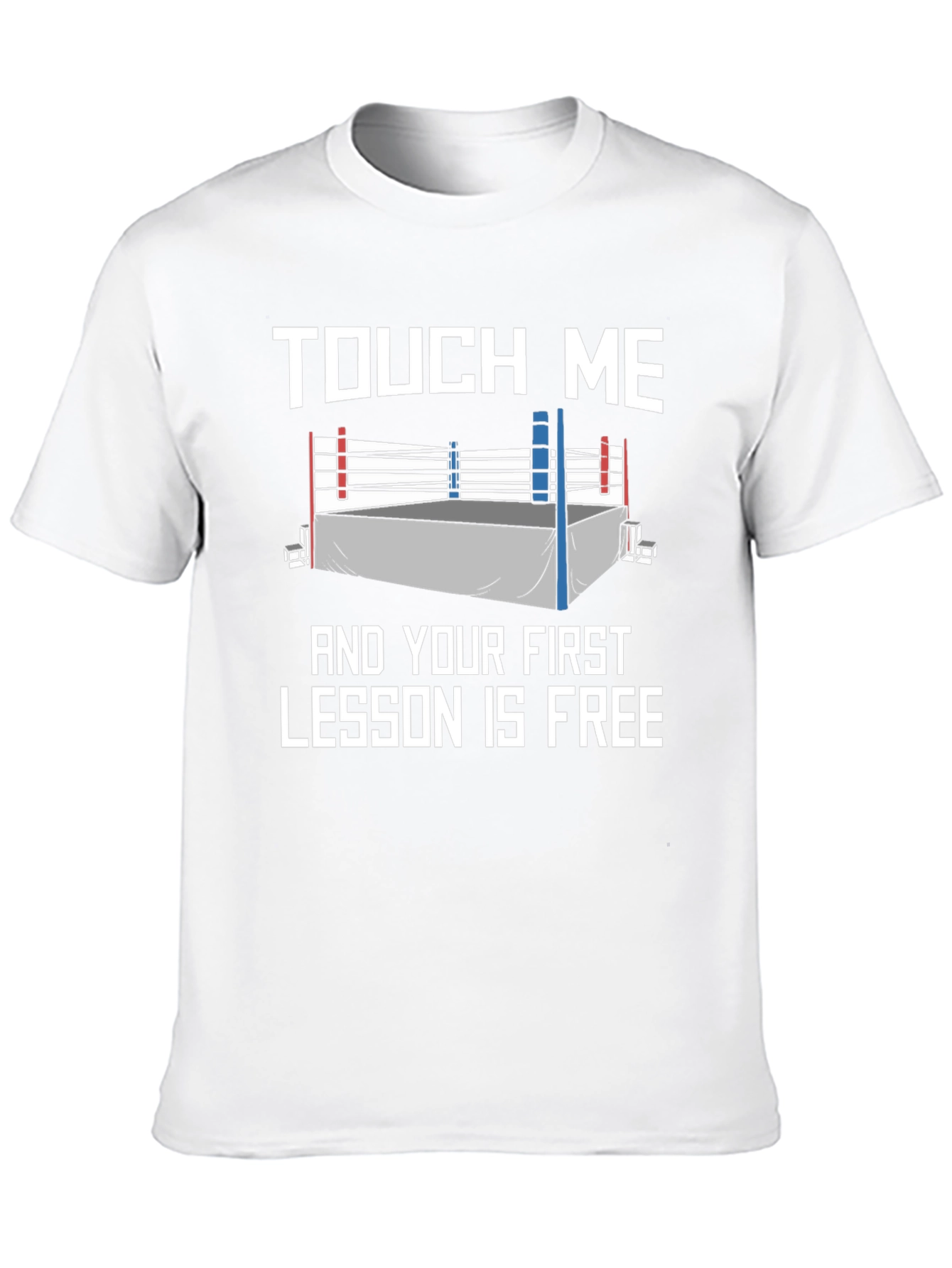 Black Touch Me Funny Boxing Lesson T-Shirt view 10