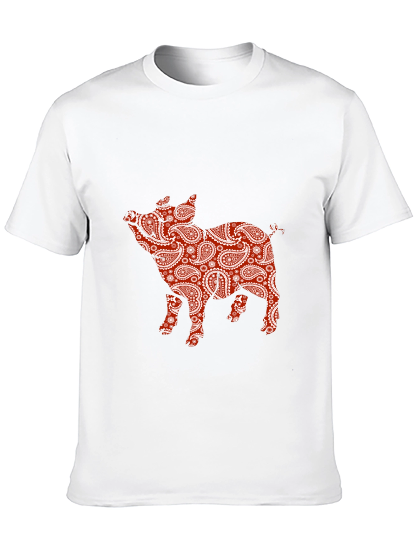 Black Paisley Pig Print T-Shirt view 10